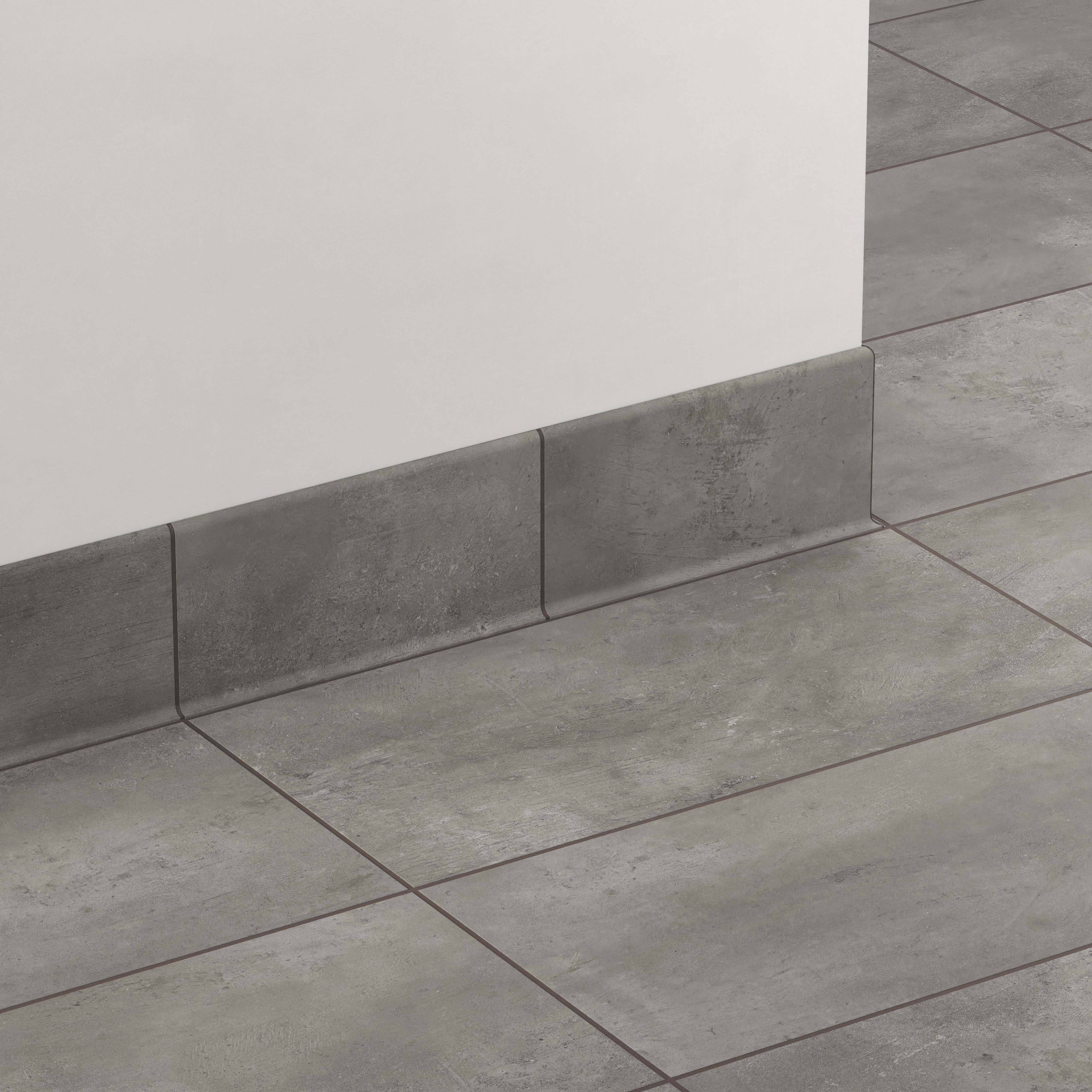 Ramsey 6x12 Matte Porcelain Cove Base Tile in Smoke