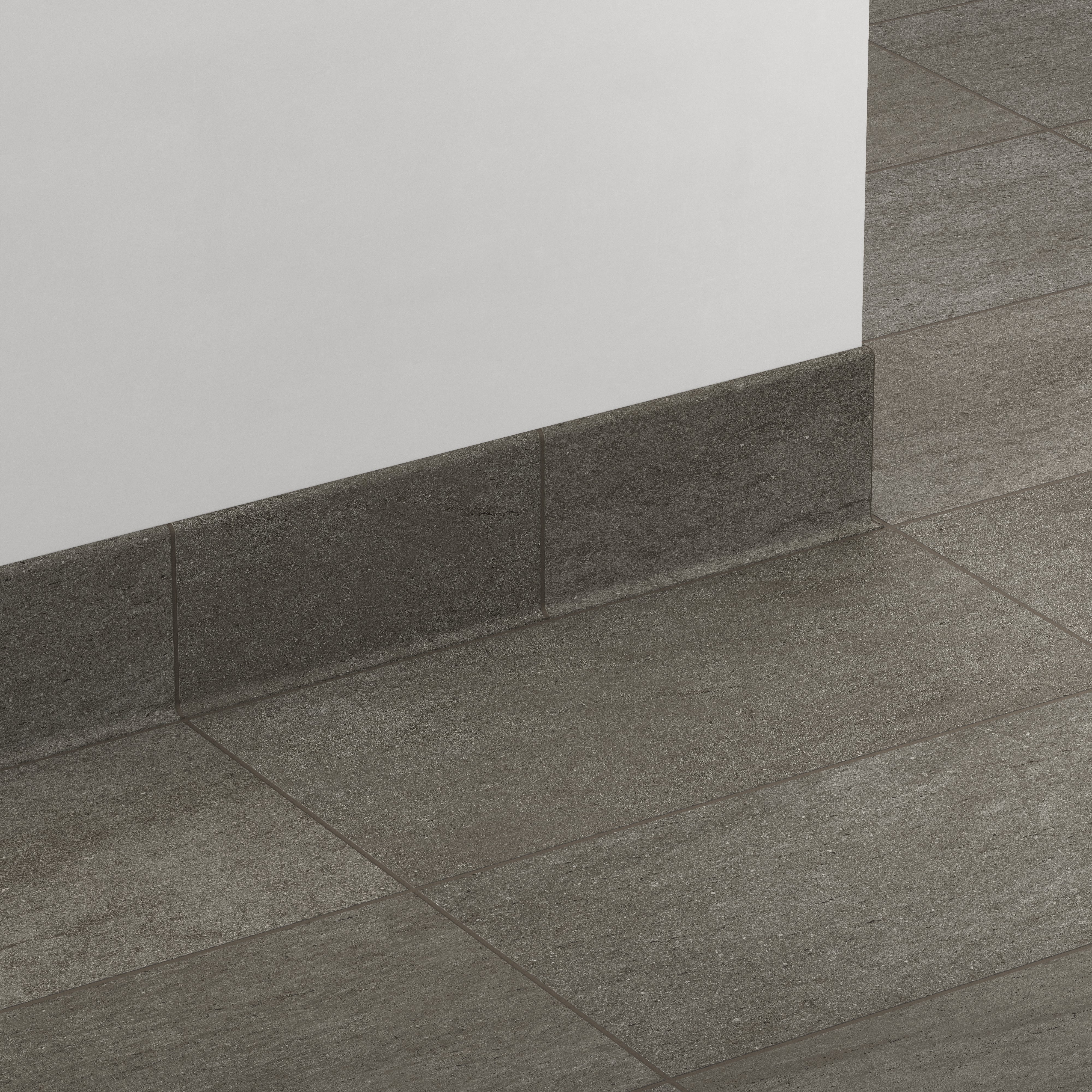 Brody 6x12 Matte Porcelain Cove Base Tile in Smoke