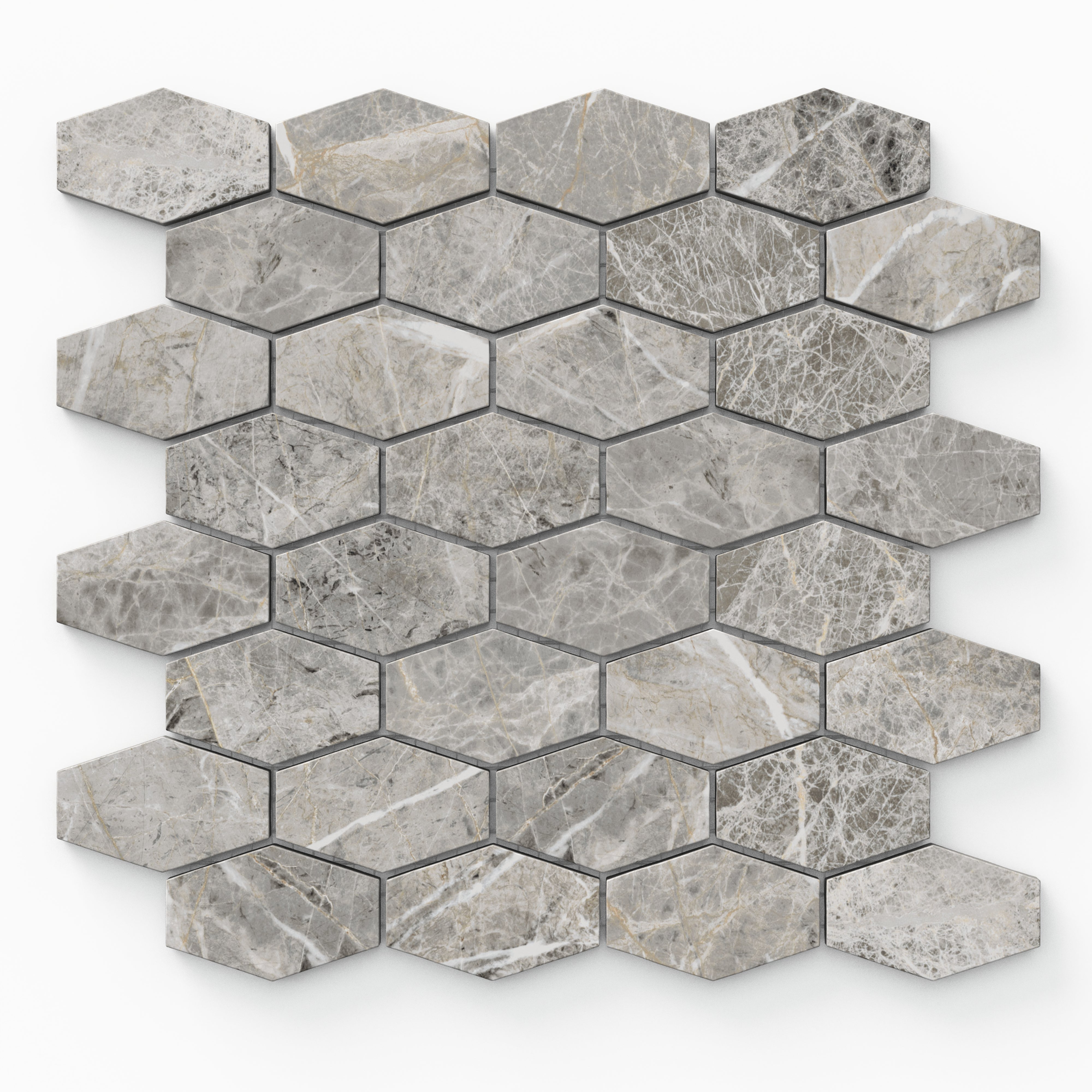 Chantel 12x11 Matte Porcelain Hexagon Mosaic Tile in Imperial