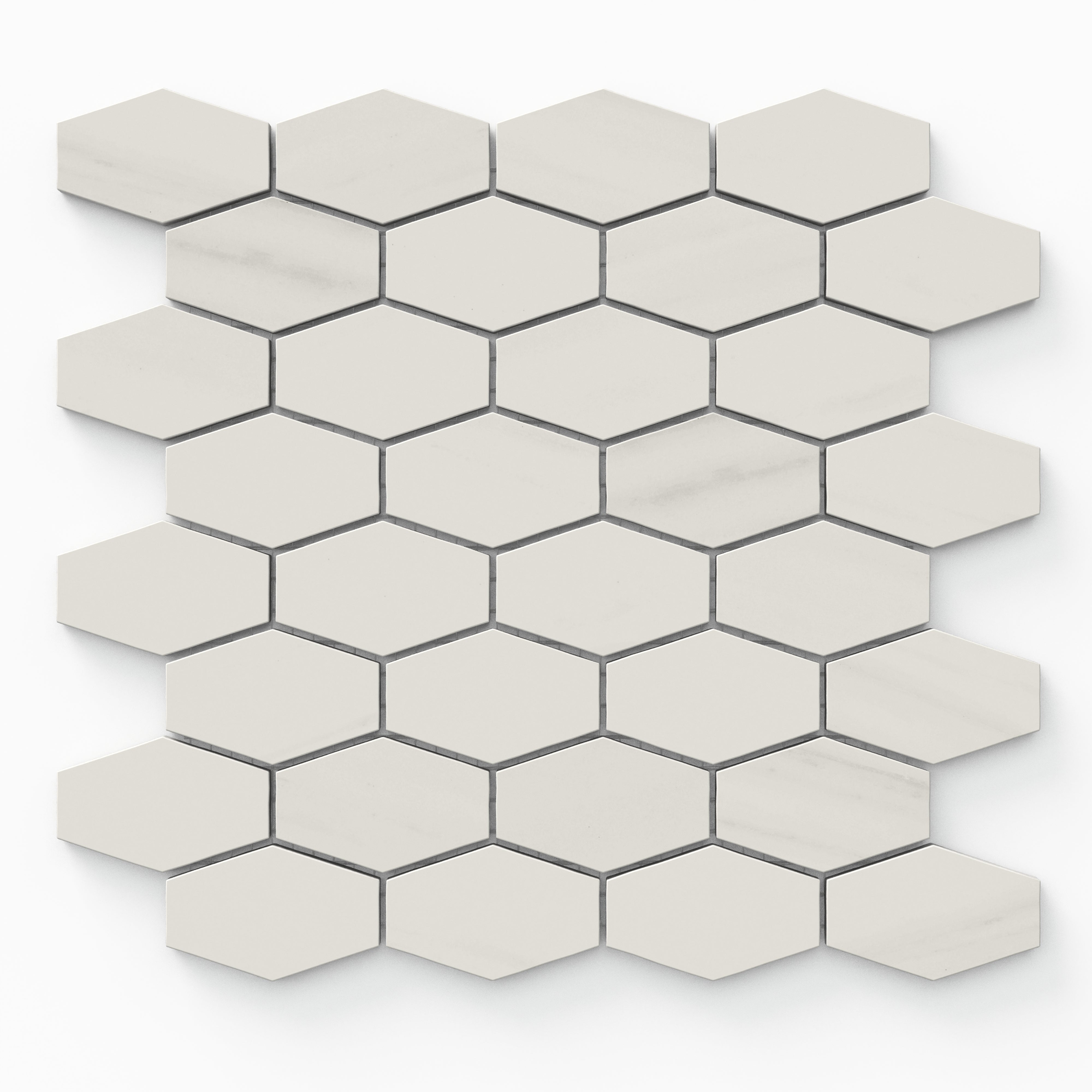 Chantel 12x11 Matte Porcelain Hexagon Mosaic Tile in Dolomite