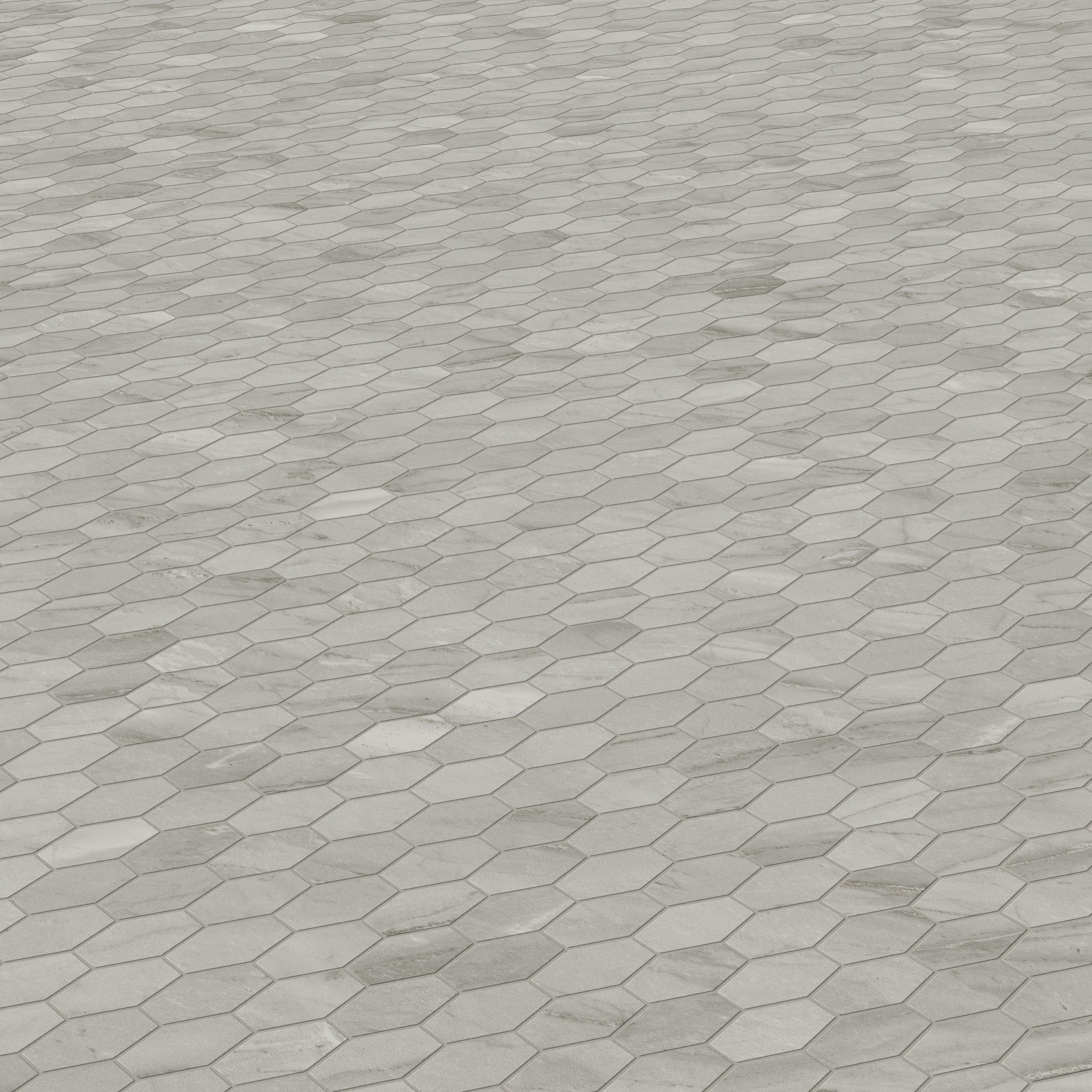 Chantel 12x11 Matte Porcelain Hexagon Mosaic Tile in Alaska Grey