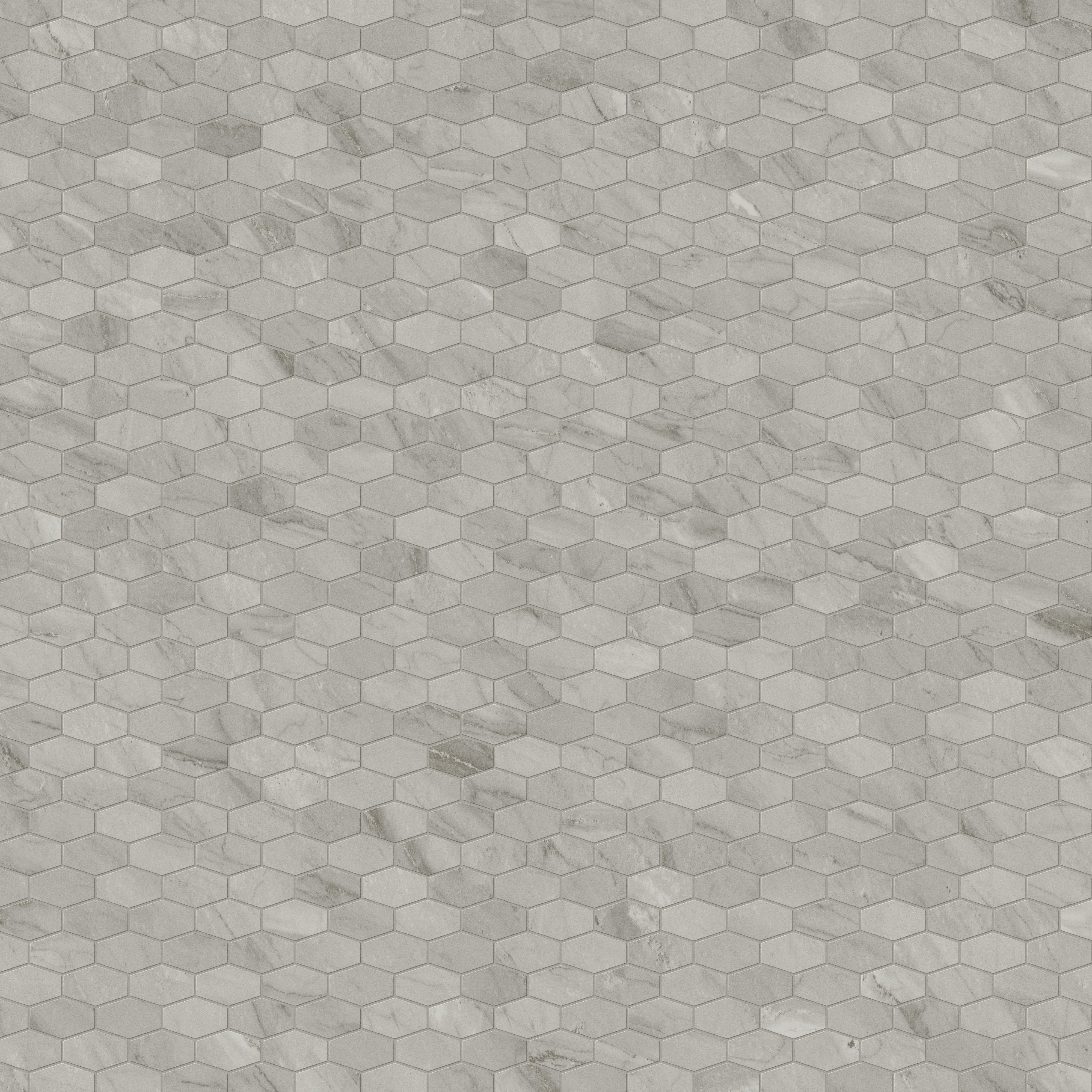 Chantel 12x11 Matte Porcelain Hexagon Mosaic Tile in Alaska Grey