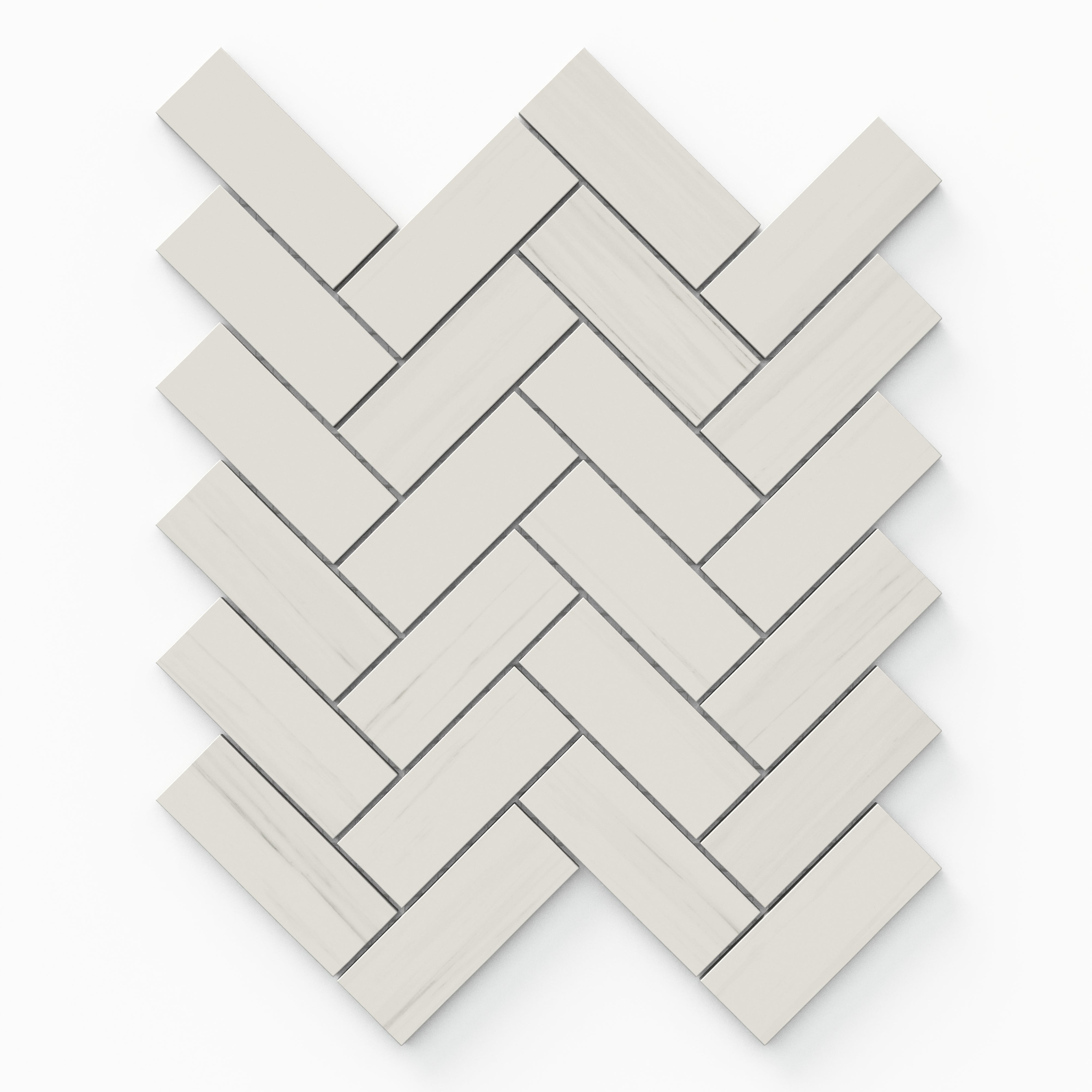 Chantel 12x15 Matte Porcelain Herringbone Mosaic Tile in Dolomite