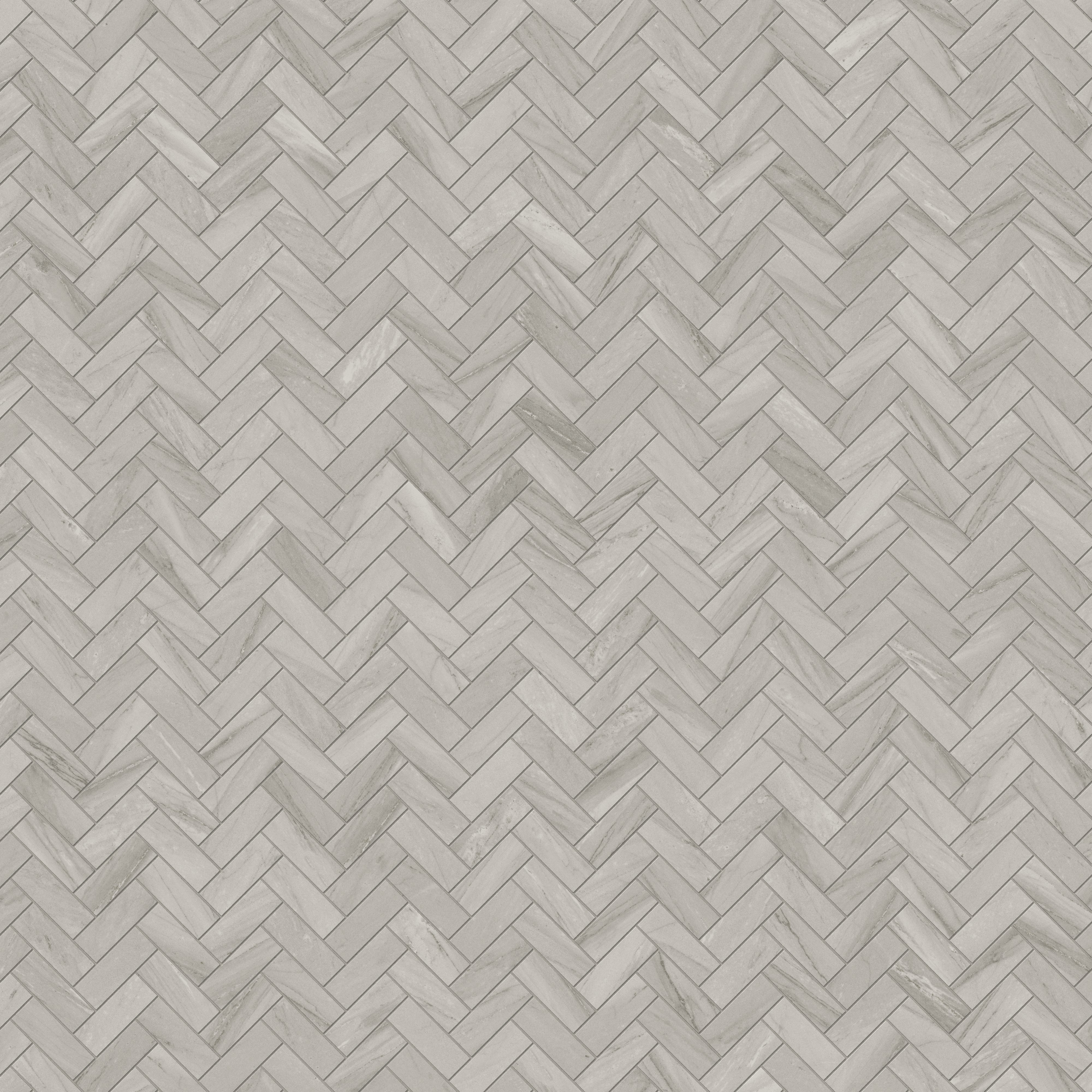 Chantel 12x15 Polished Porcelain Herringbone Mosaic Tile in Alaska Grey