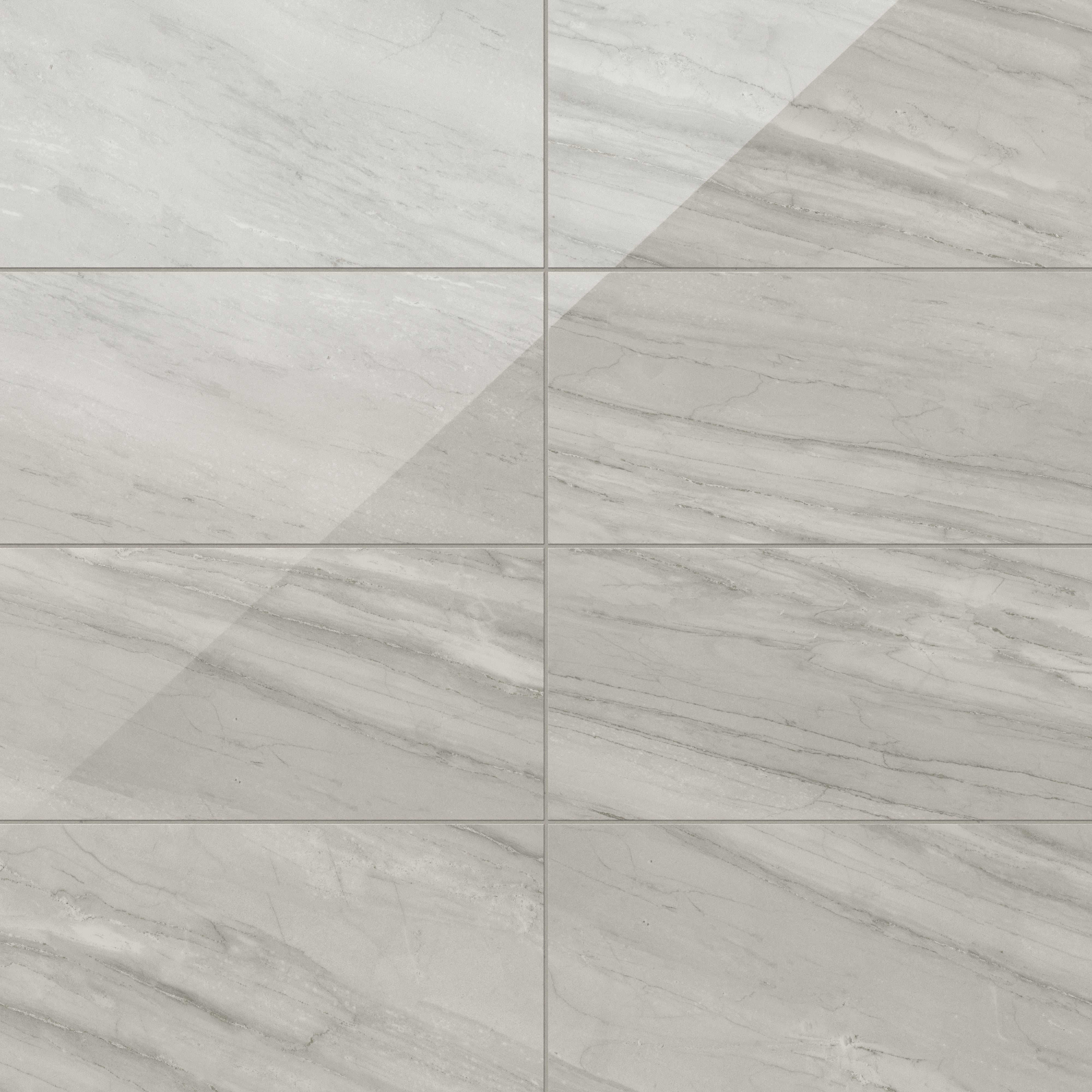 Chantel 12x24 Polished Porcelain Tile in Alaska Grey