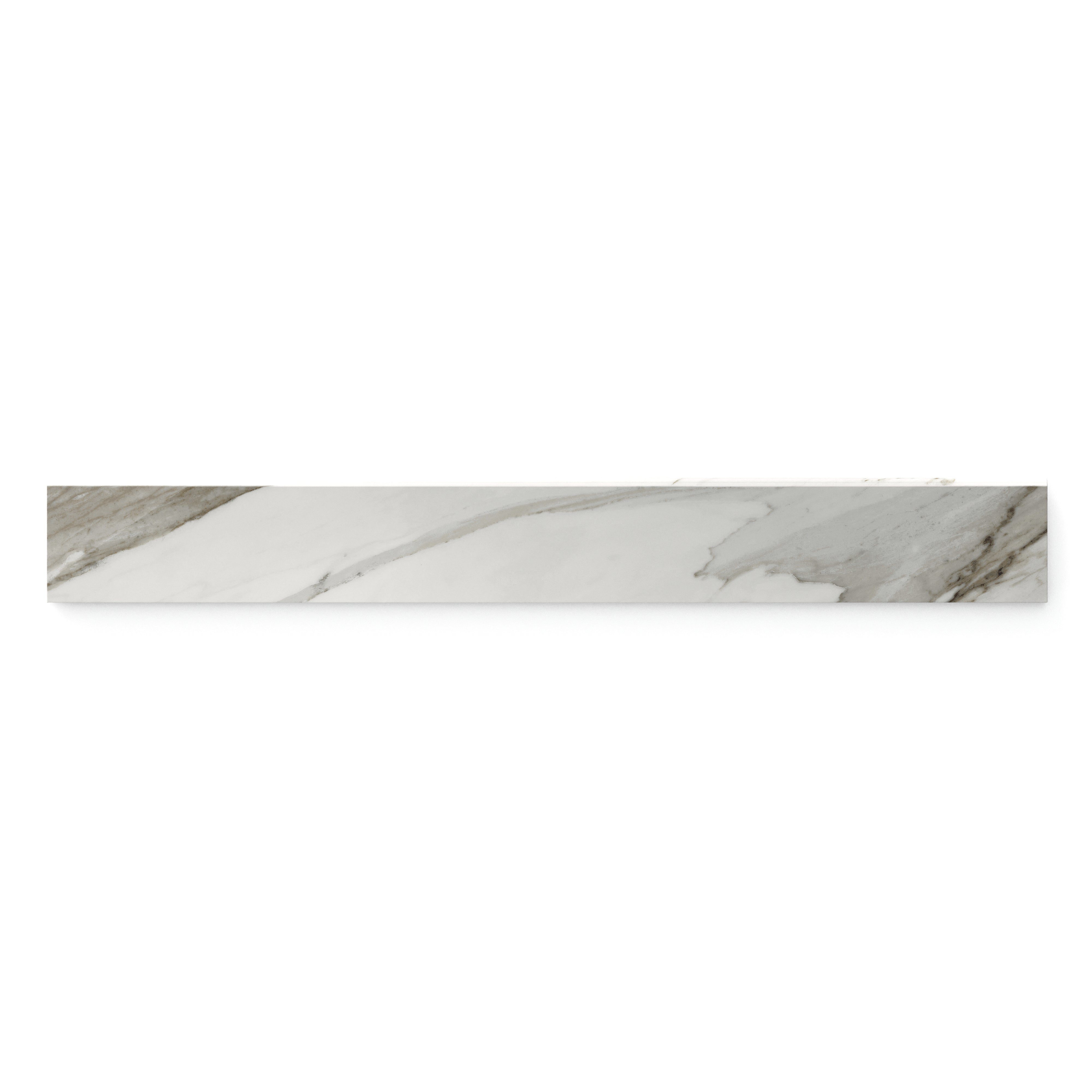Chantel 3x24 Polished Porcelain Bullnose Tile in Apuano