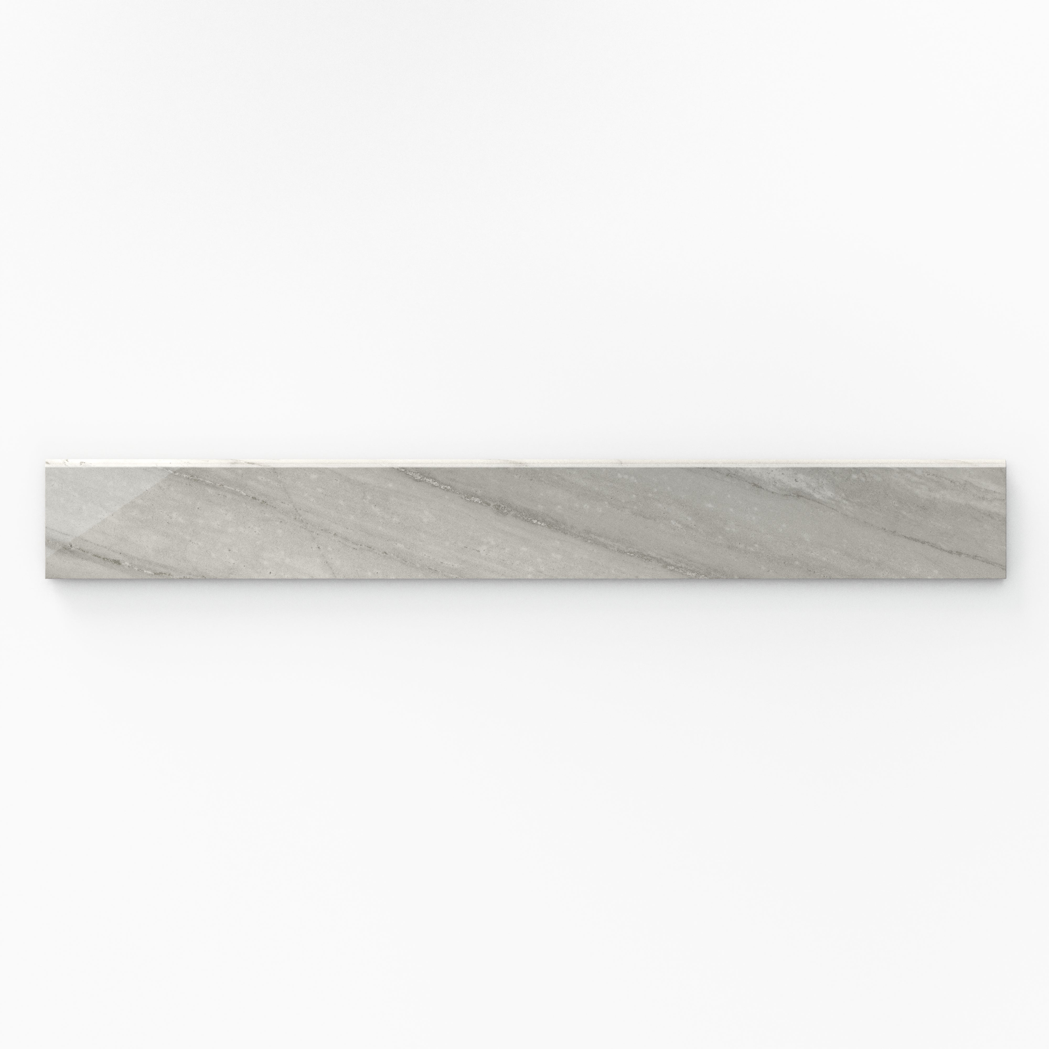 Chantel 3x24 Polished Porcelain Bullnose Tile in Alaska Grey