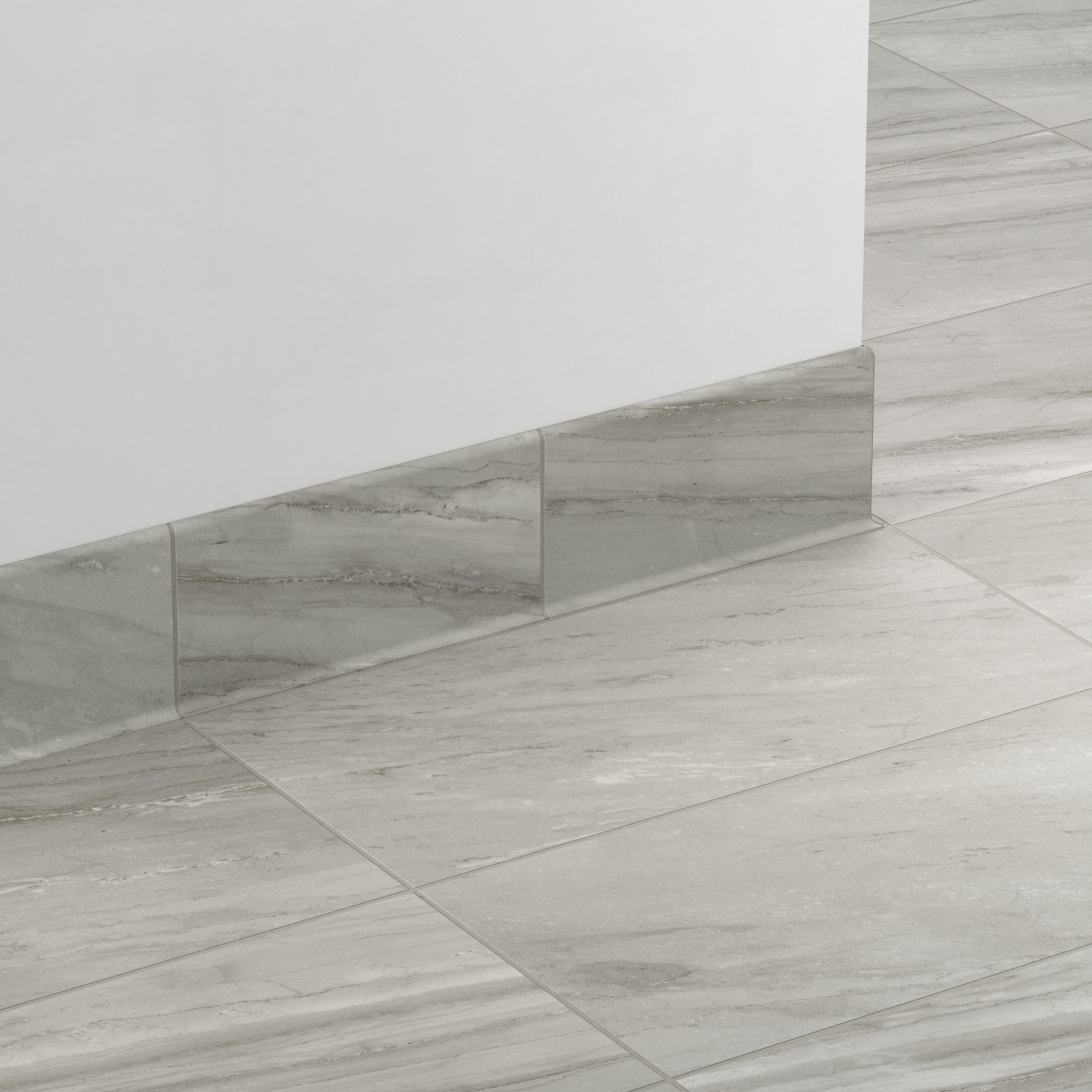 Chantel 6x12 Matte Porcelain Cove Base Tile in Alaska Grey