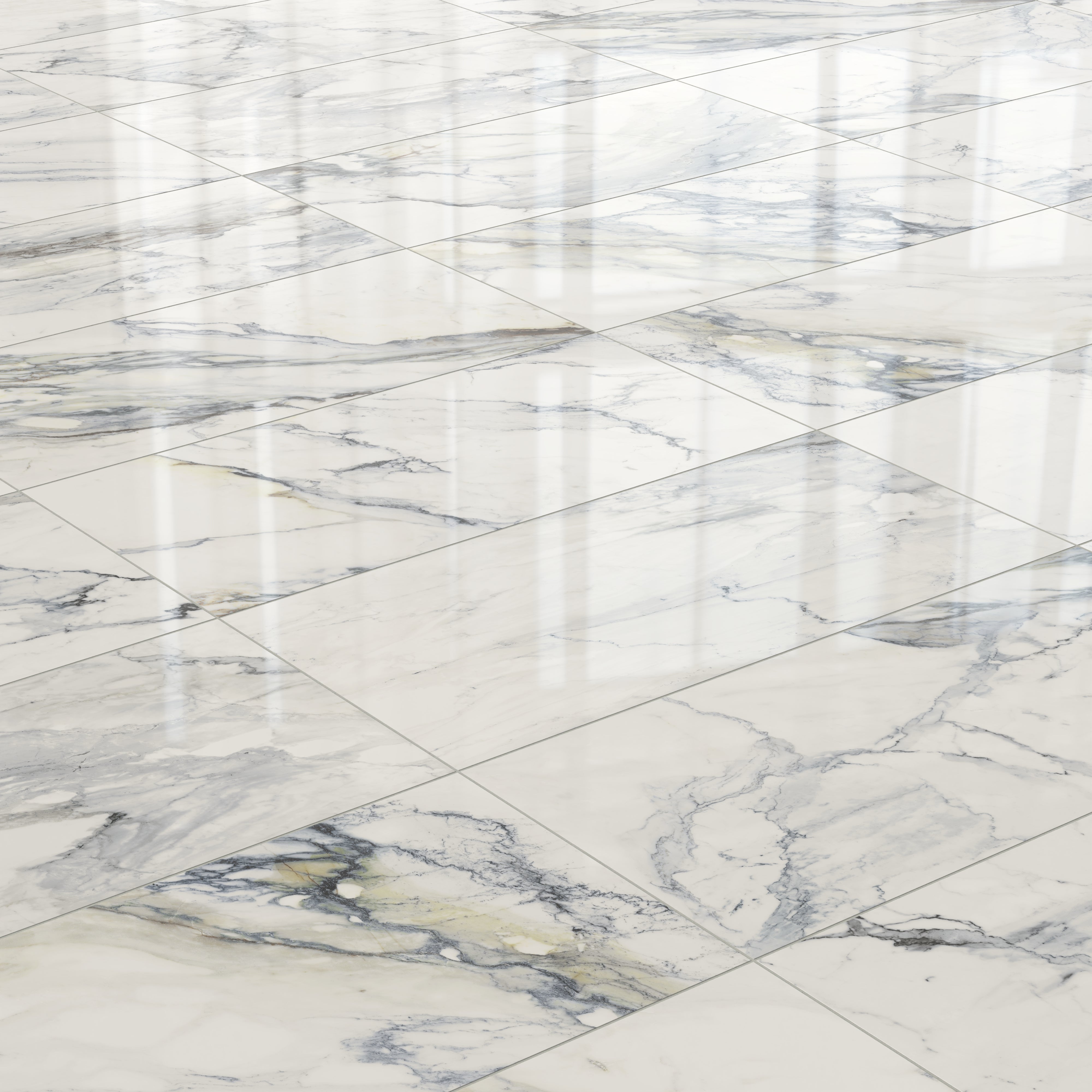 Aniston 24x48 Polished Porcelain Tile in Calacatta Antico