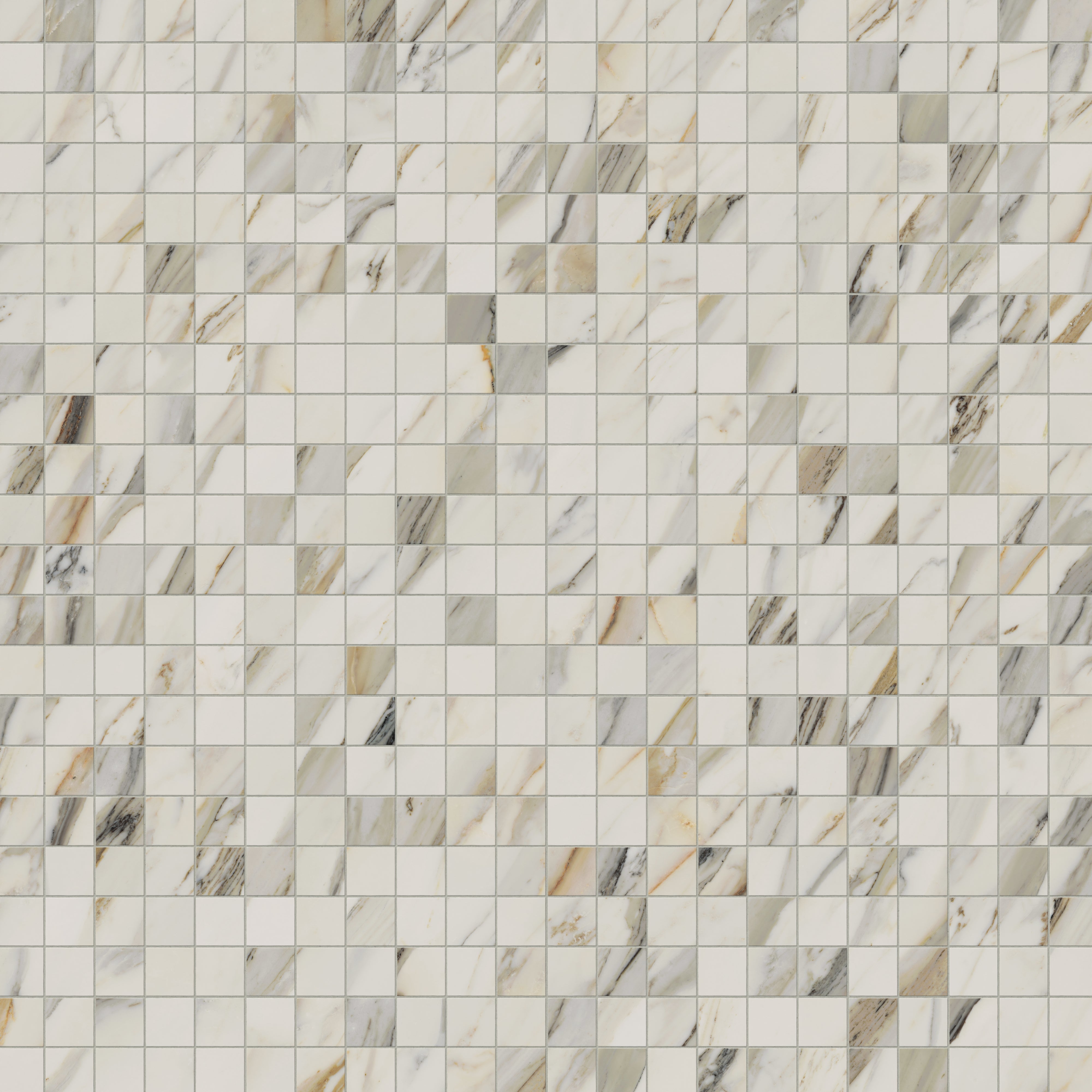 Aniston 2x2 Matte Porcelain Mosaic Tile in Calacatta Cremo