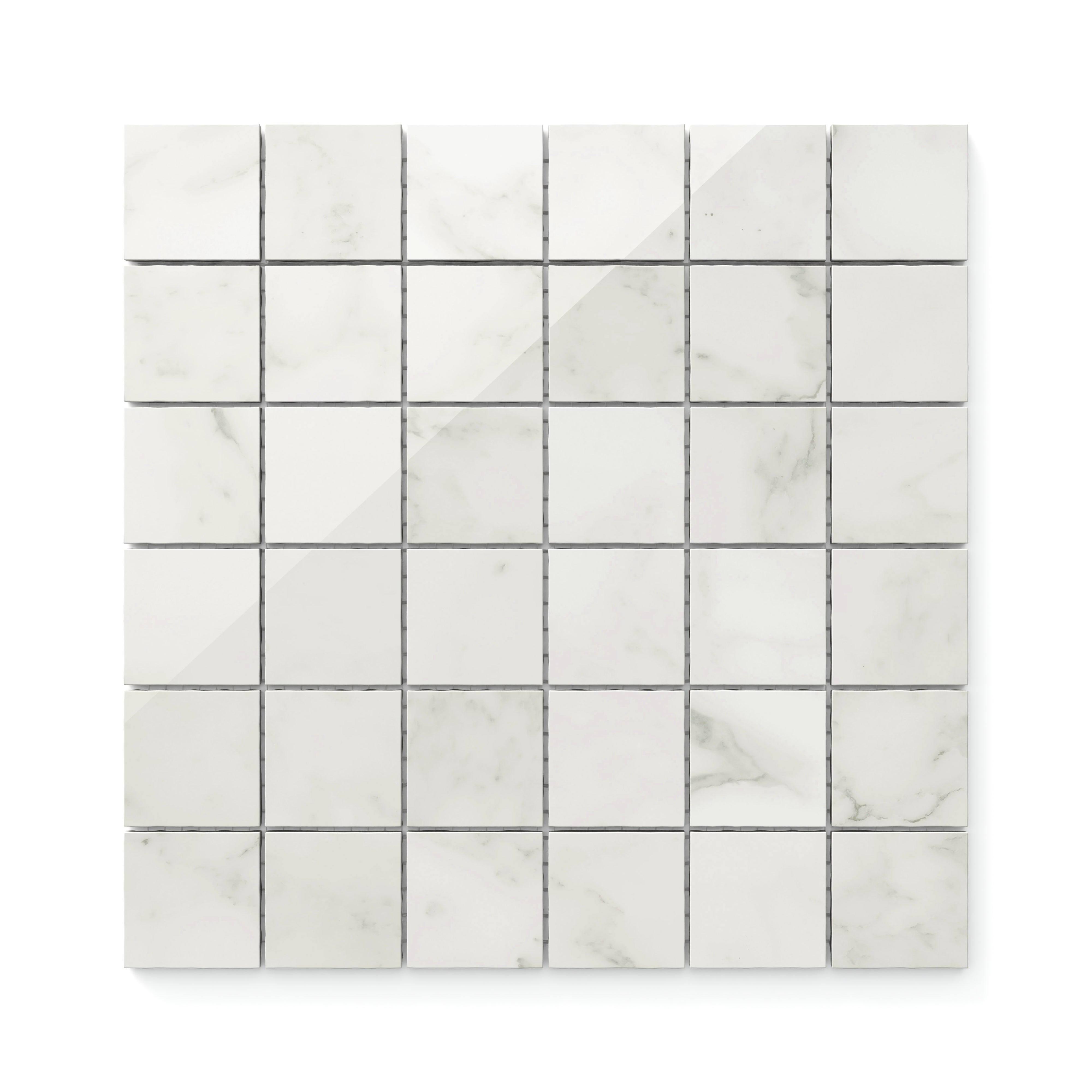 Aniston 2x2 Polished Porcelain Mosaic Tile in Carrara Bianco
