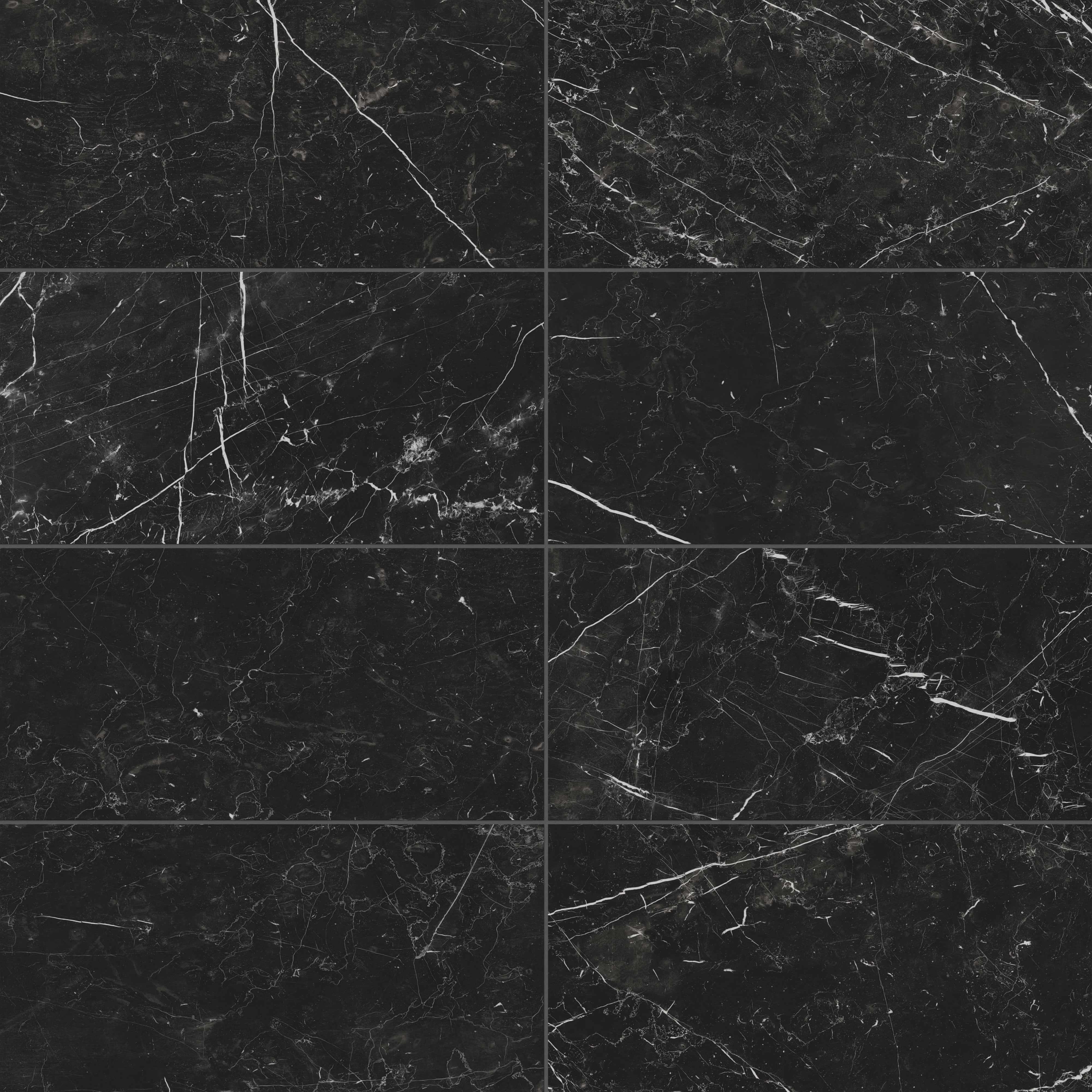 Leona 12x24 Matte Porcelain Tile in Nero Marquina