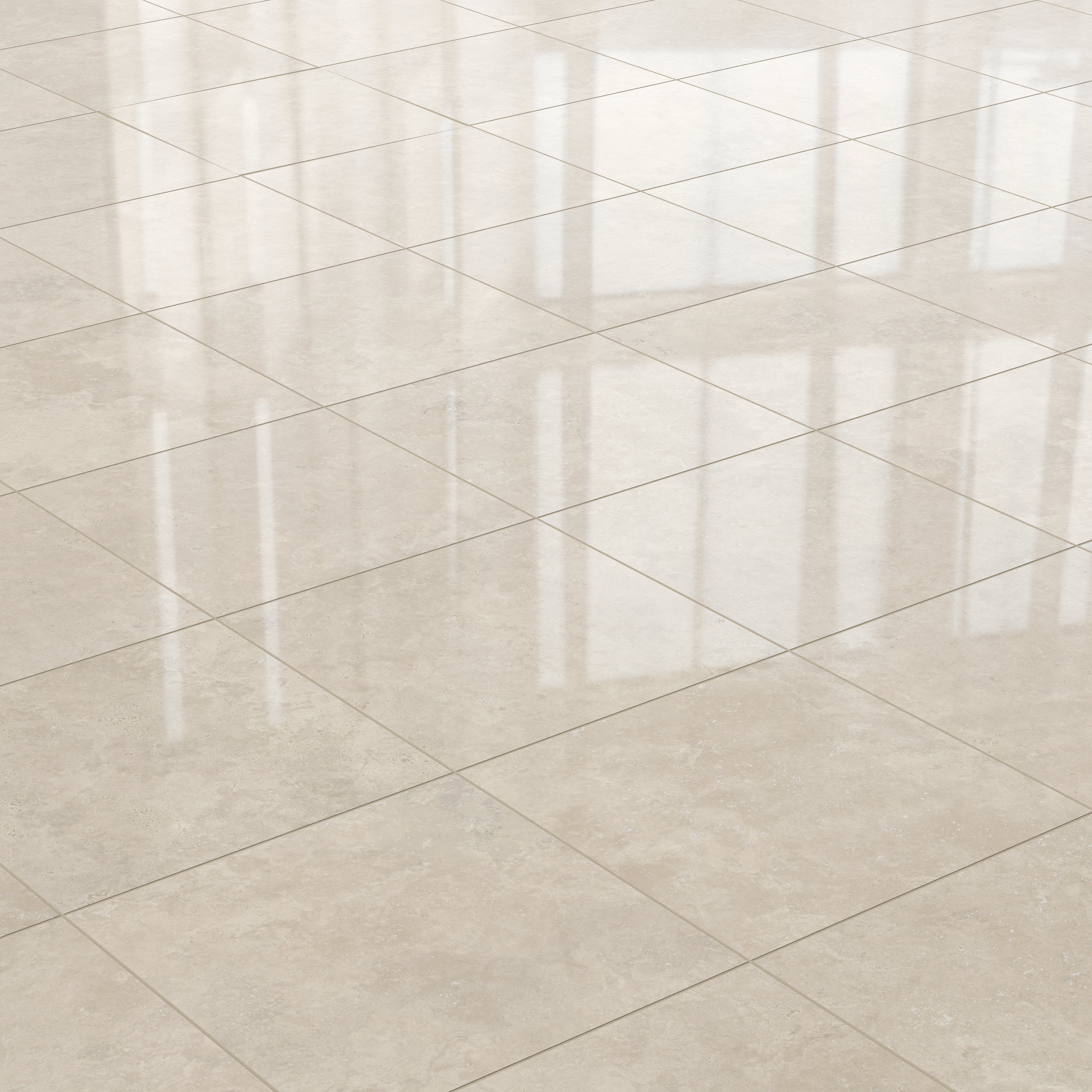 Leona 24x24 Polished Porcelain Tile in Marfil