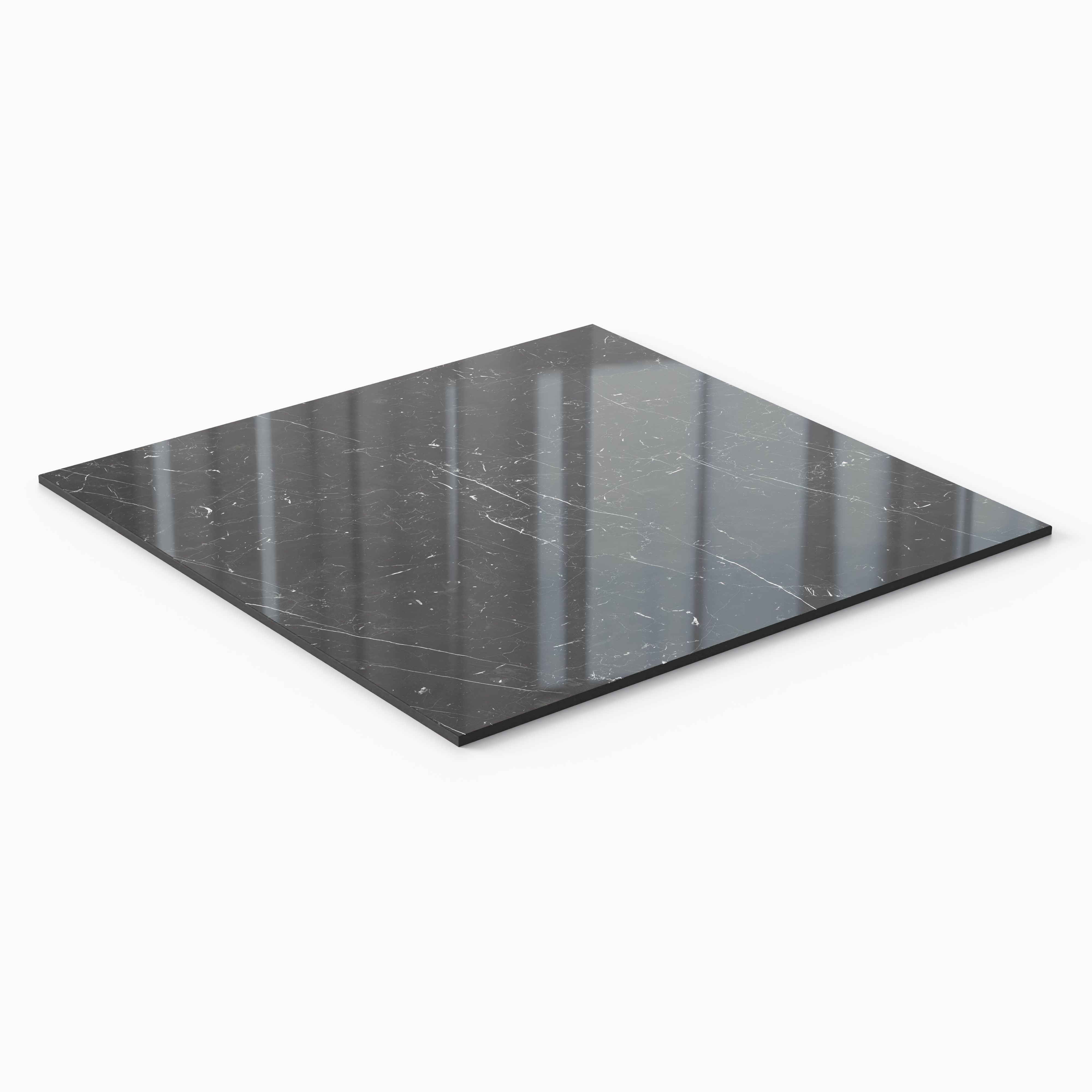 Leona 24x24 Polished Porcelain Tile in Nero Marquina