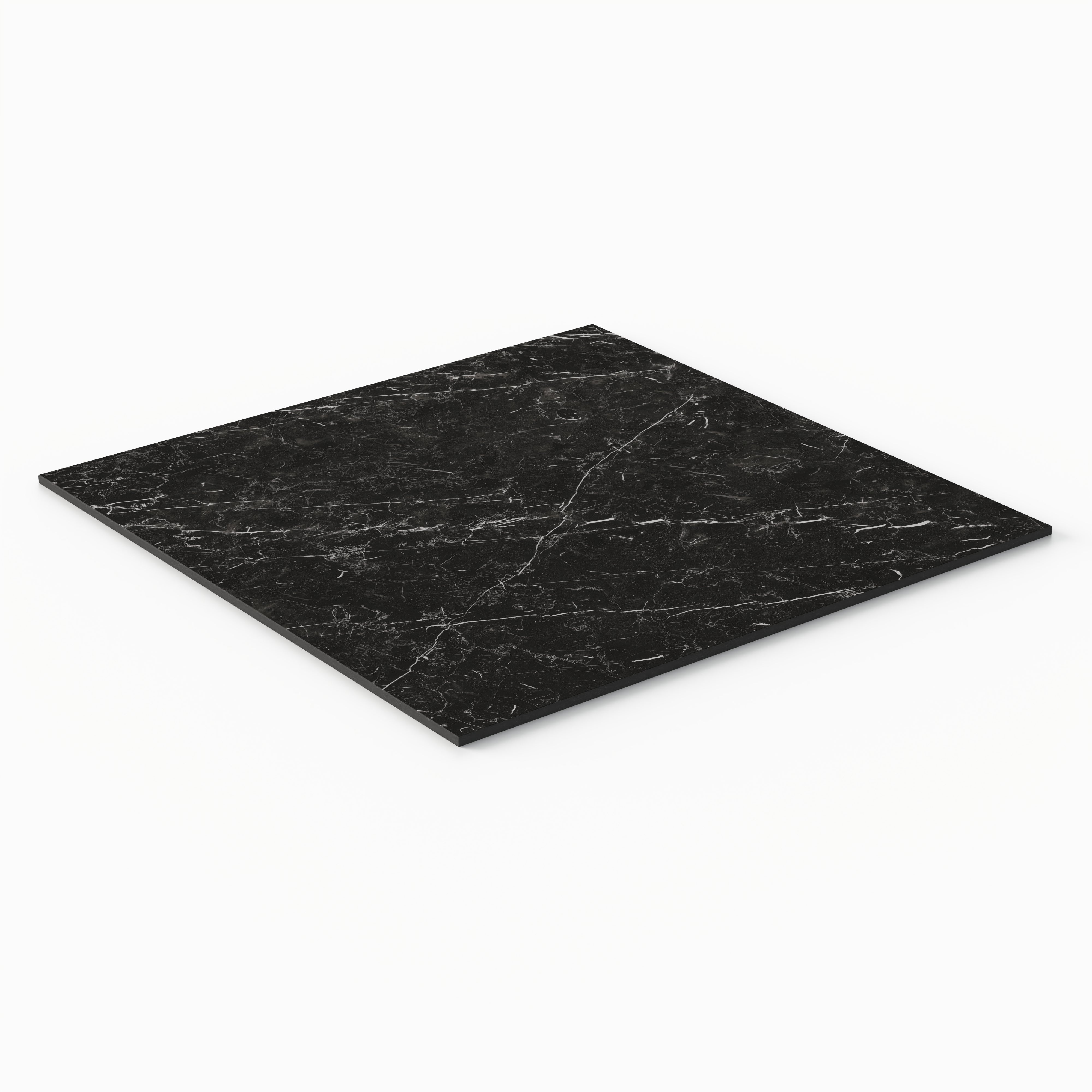 Leona 24x24 Matte Porcelain Tile in Nero Marquina