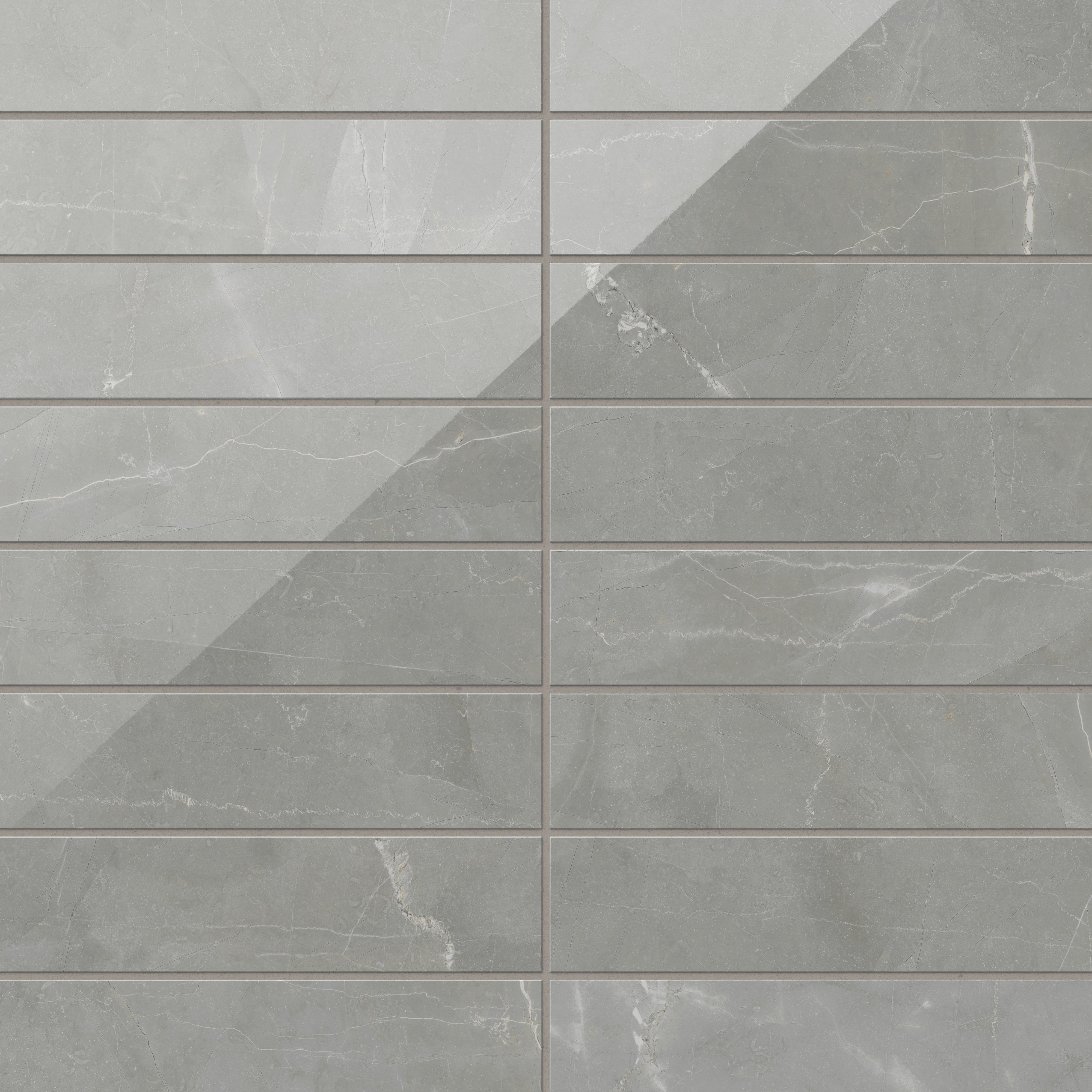 Leona 3x12 Polished Porcelain Tile in Amani Grey