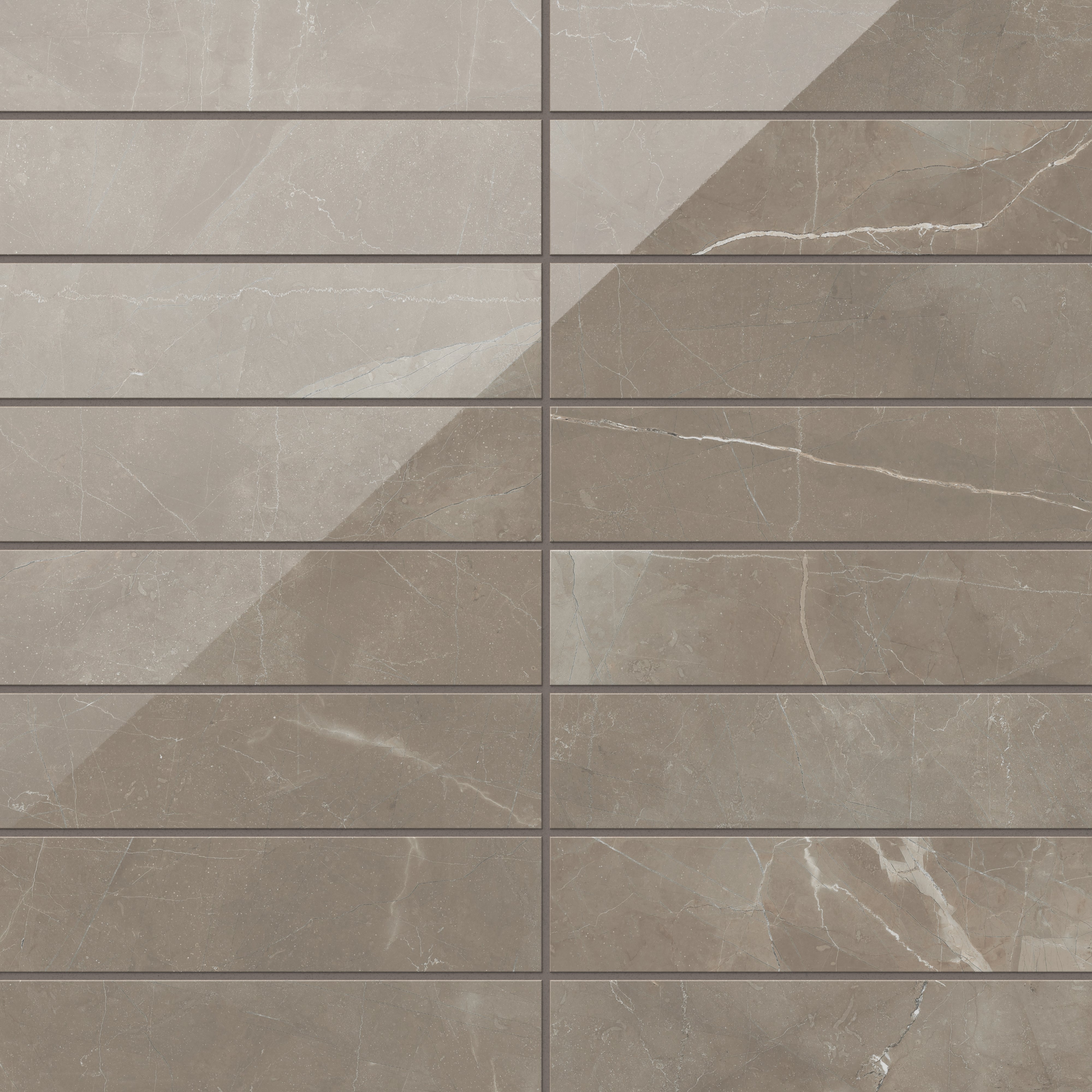 Leona 3x12 Polished Porcelain Tile in Amani Bronze