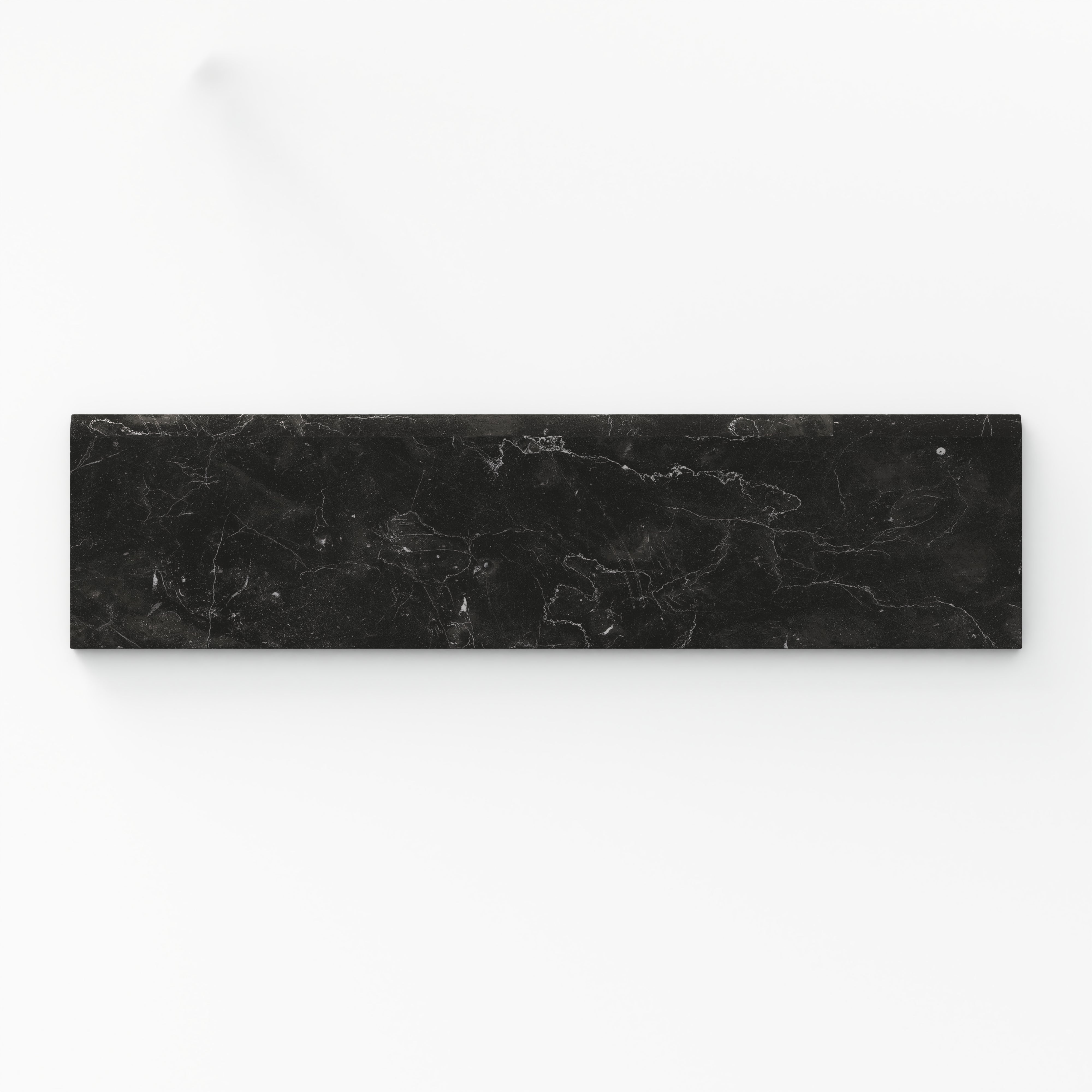 Leona 3x12 Matte Porcelain Bullnose Tile in Nero Marquina