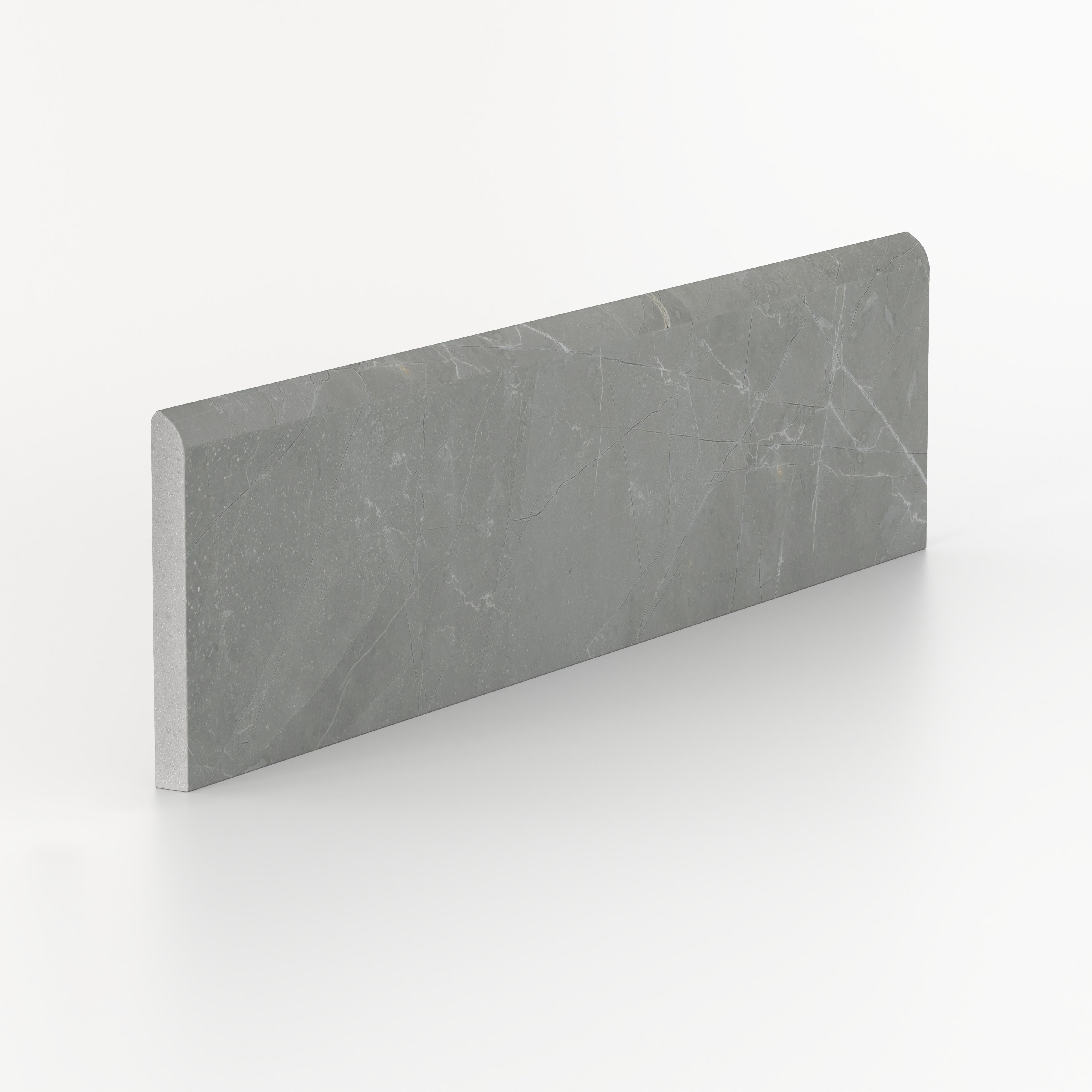 Leona 3x12 Matte Porcelain Bullnose Tile in Amani Grey