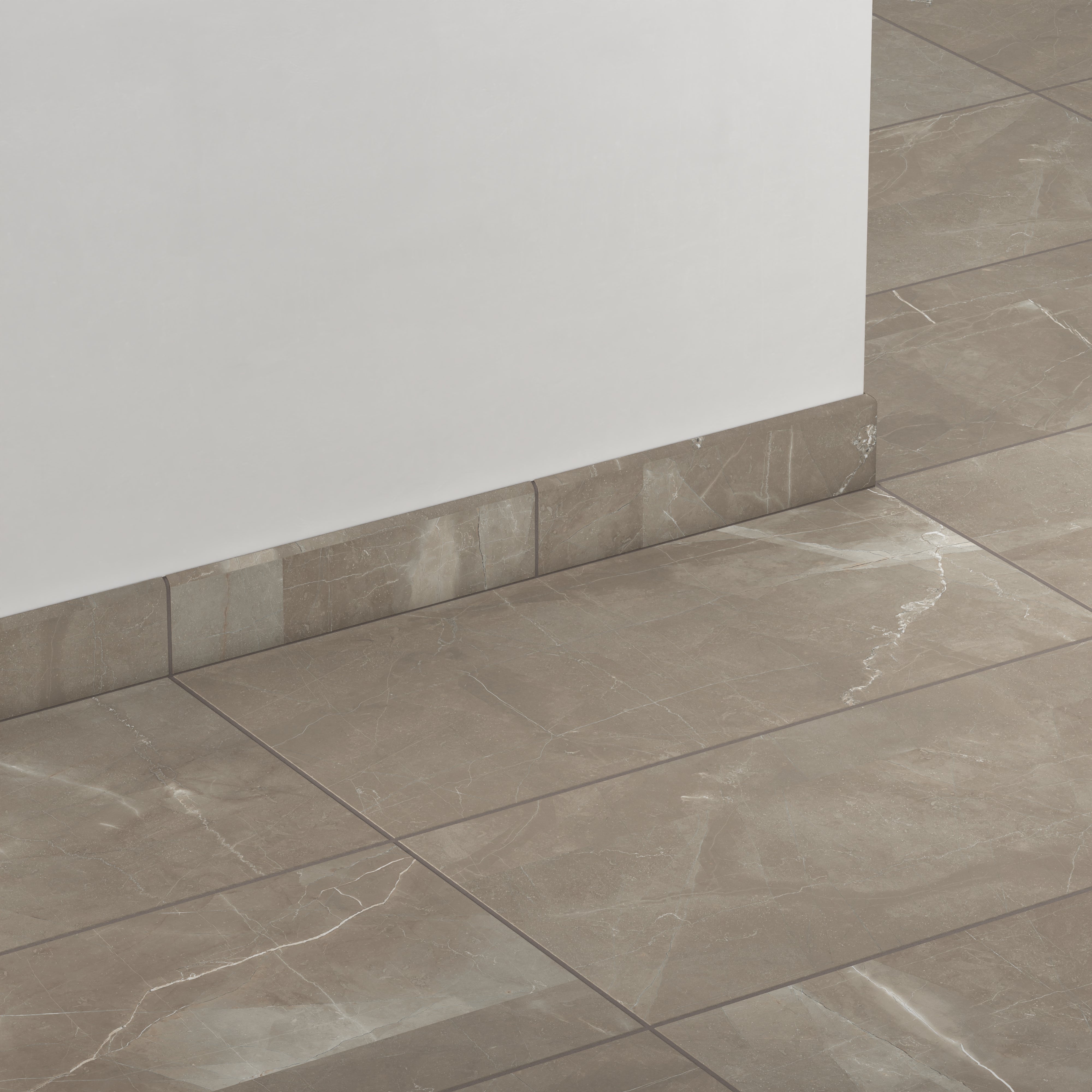 Leona 3x12 Matte Porcelain Bullnose Tile in Amani Bronze