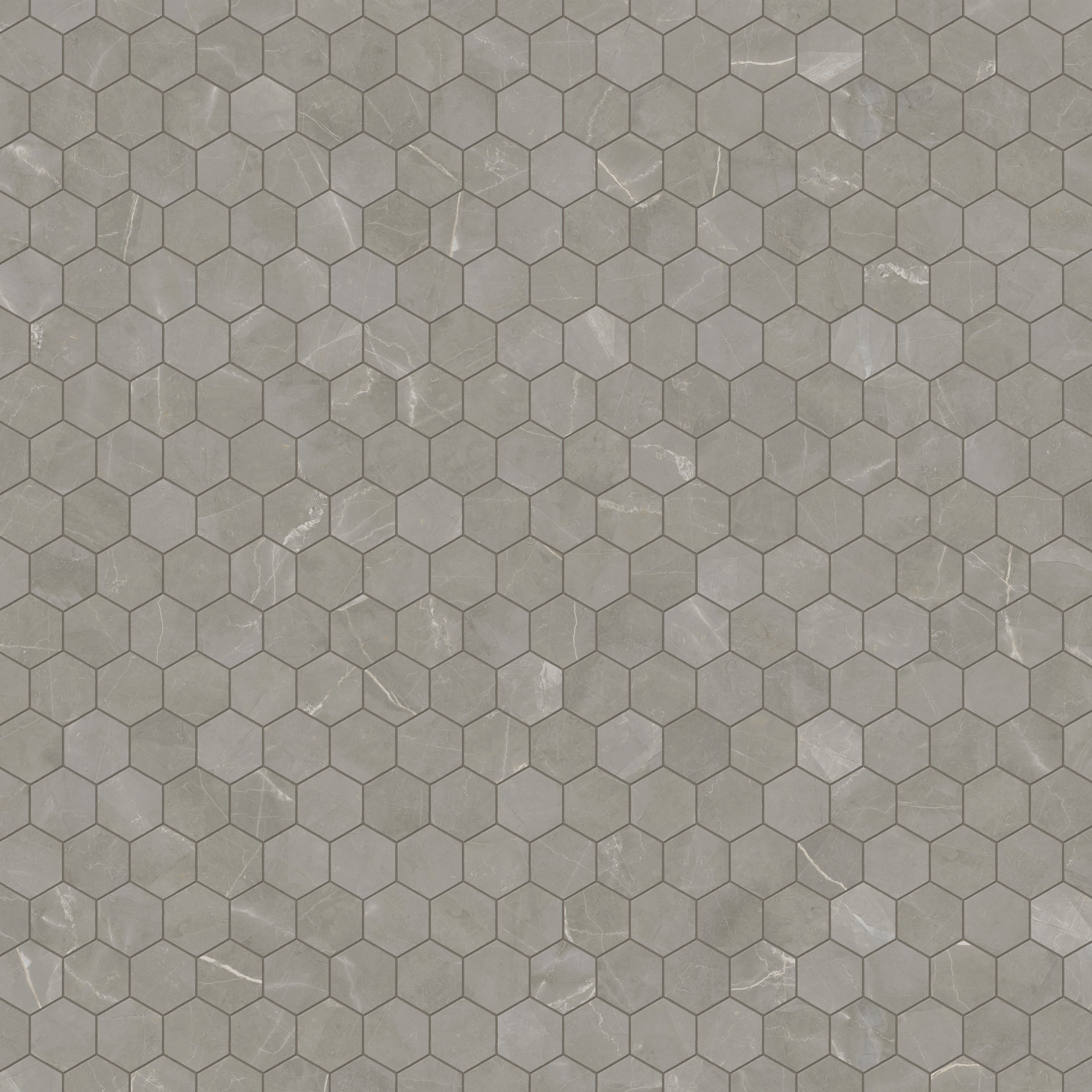 Leona 3x3 Matte Porcelain Hexagon Mosaic Tile in Amani Grey