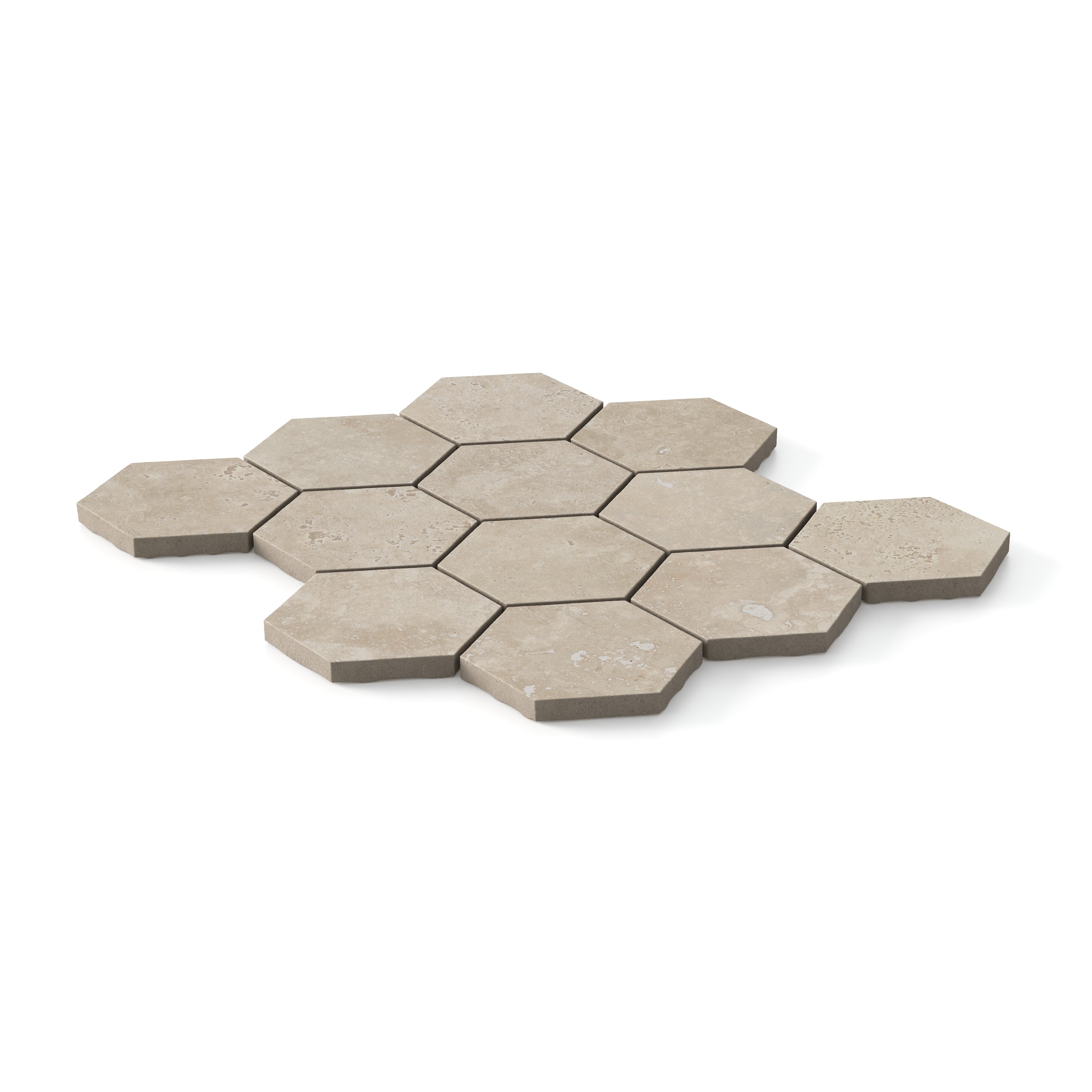 Leona 3x3 Matte Porcelain Hexagon Mosaic Tile in Marfil
