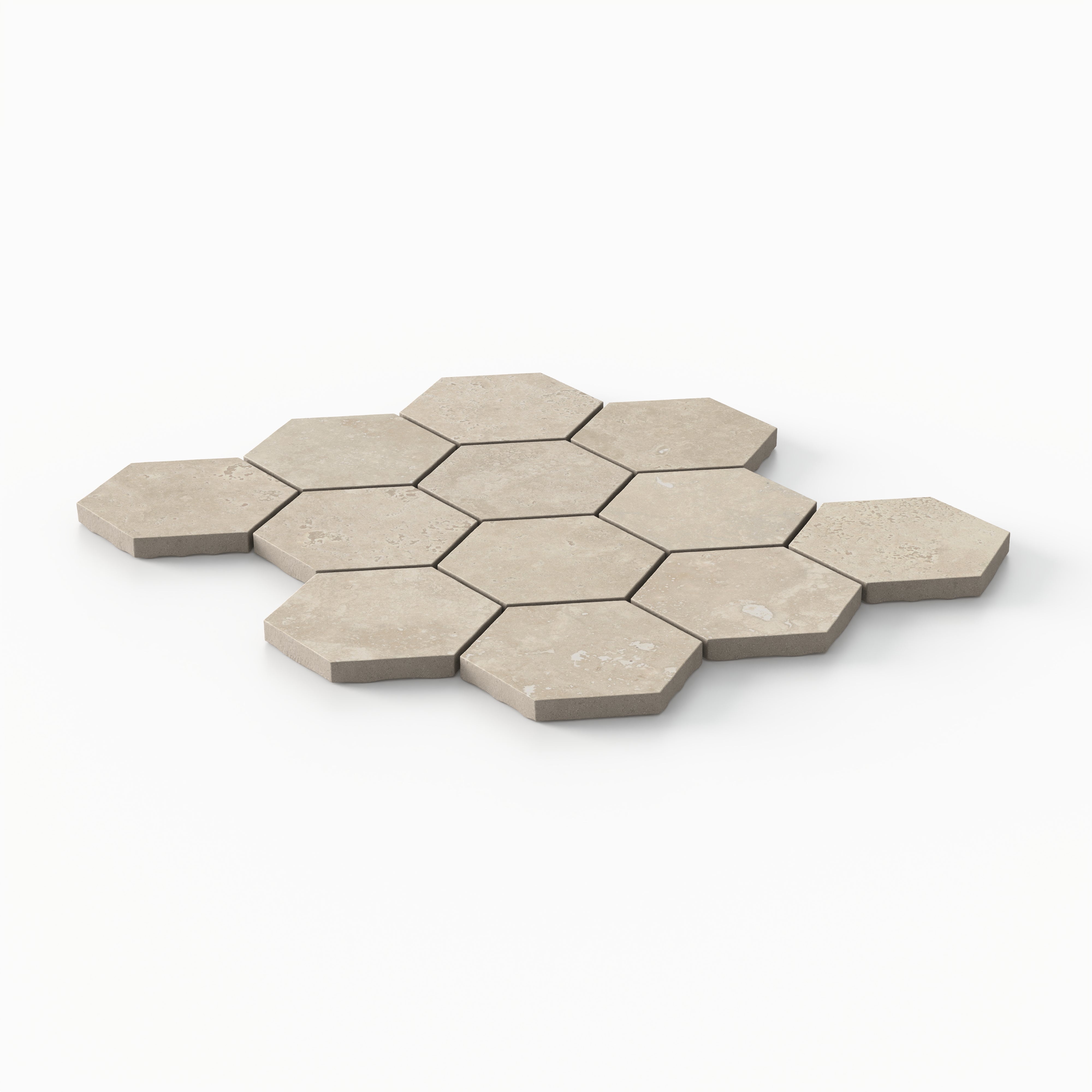 Leona 3x3 Matte Porcelain Hexagon Mosaic Tile in Marfil