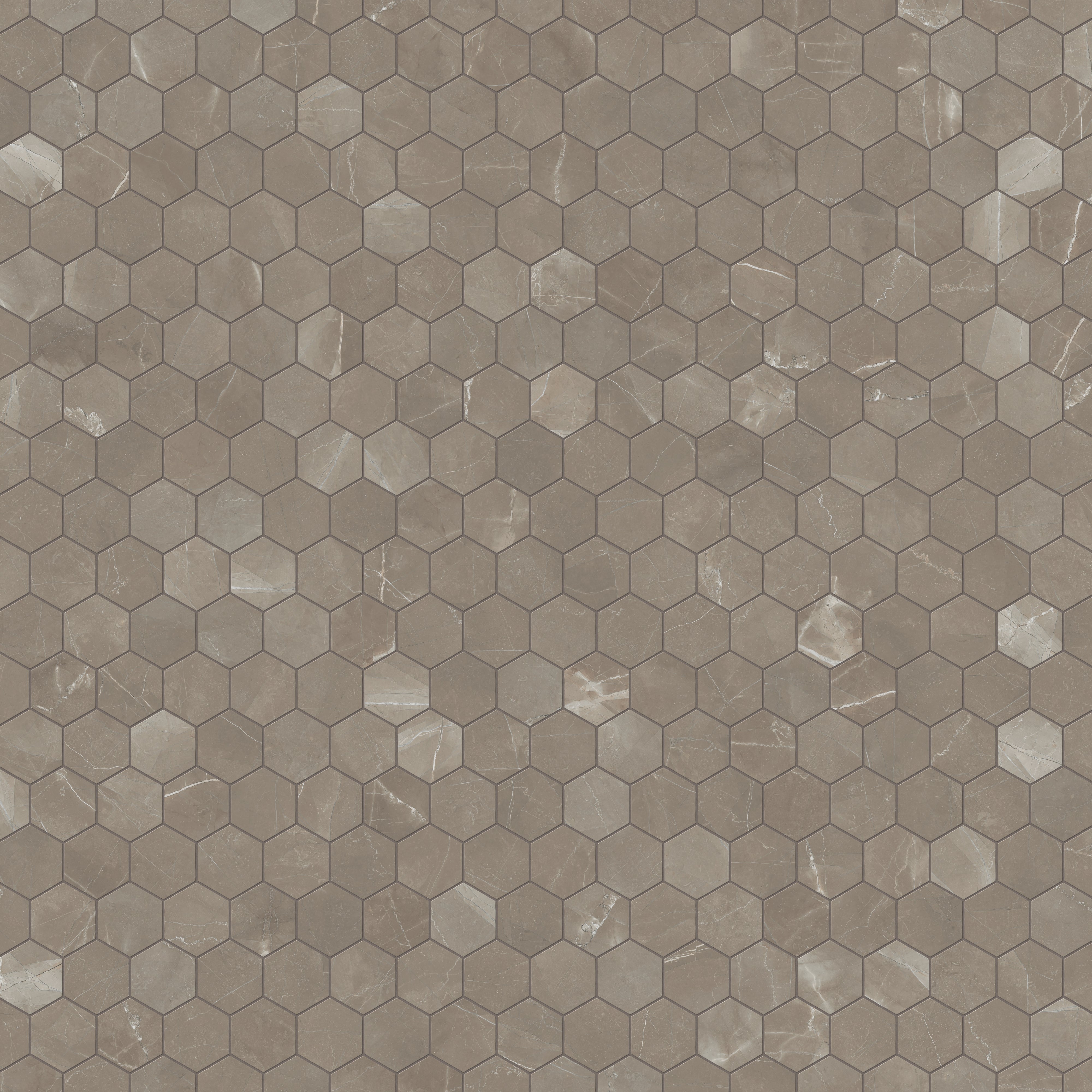 Leona 3x3 Polished Porcelain Hexagon Mosaic Tile in Amani Bronze