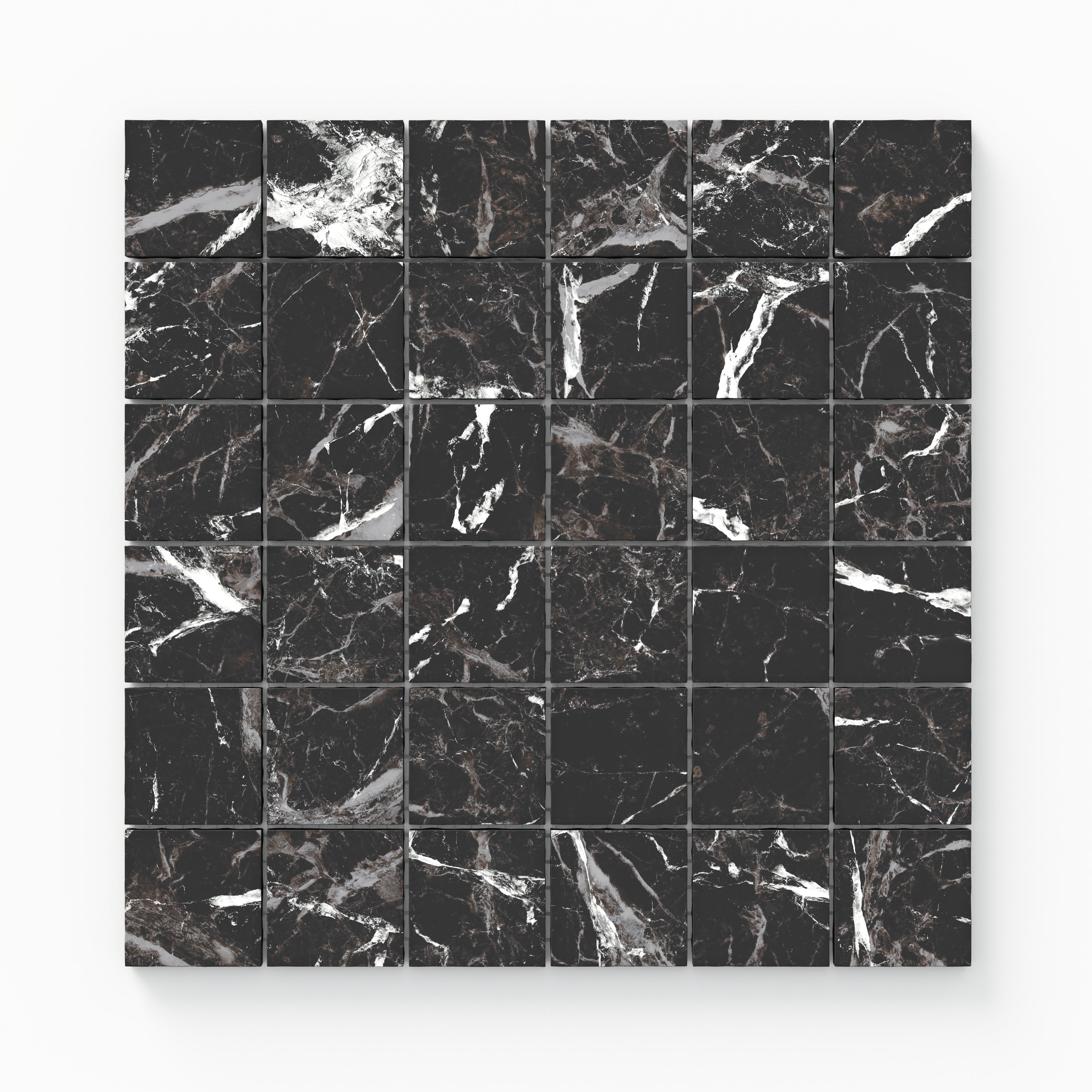 Blair 2x2 Matte Porcelain Mosaic Tile in Marmo Black