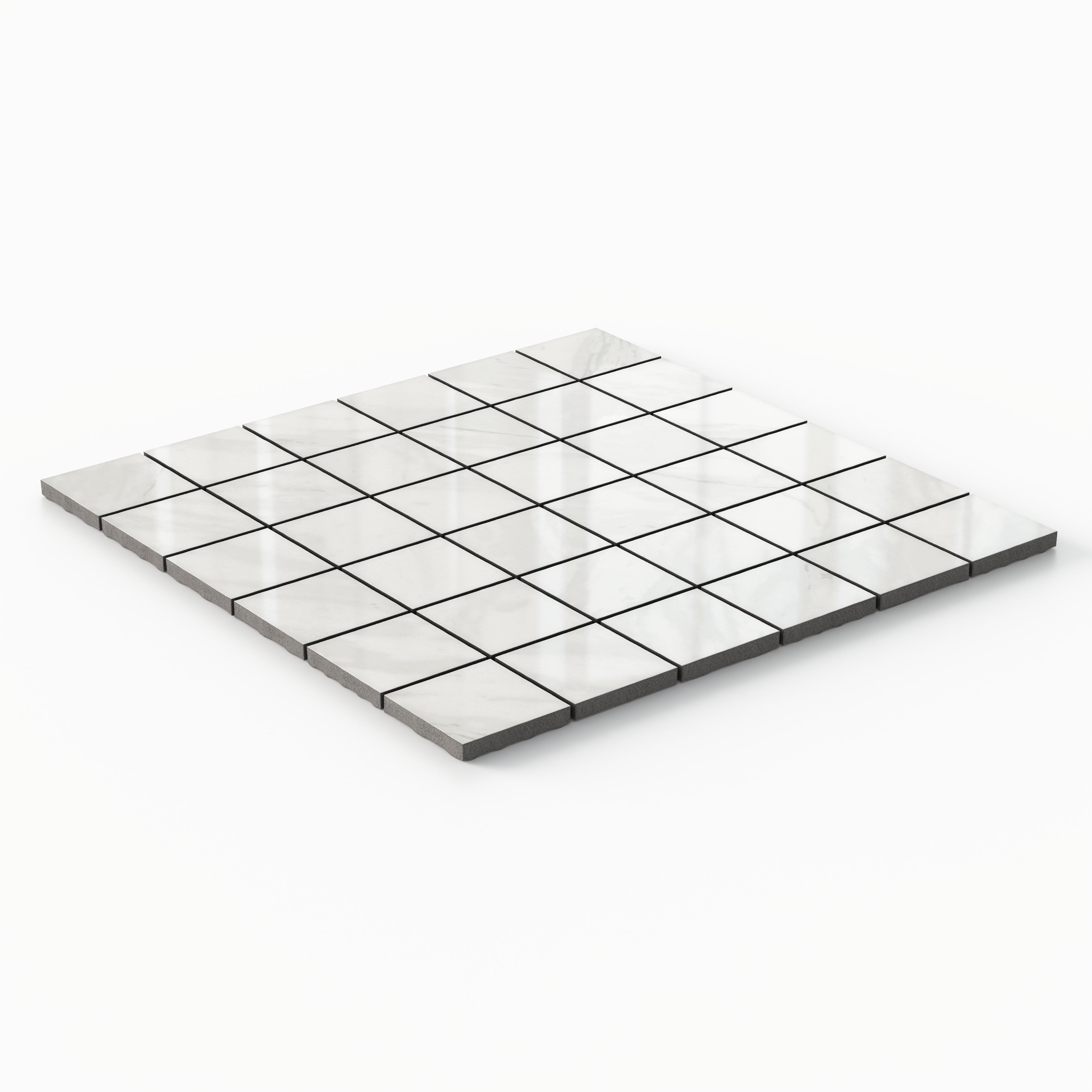 Blair 2x2 Polished Porcelain Mosaic Tile in Volakas White