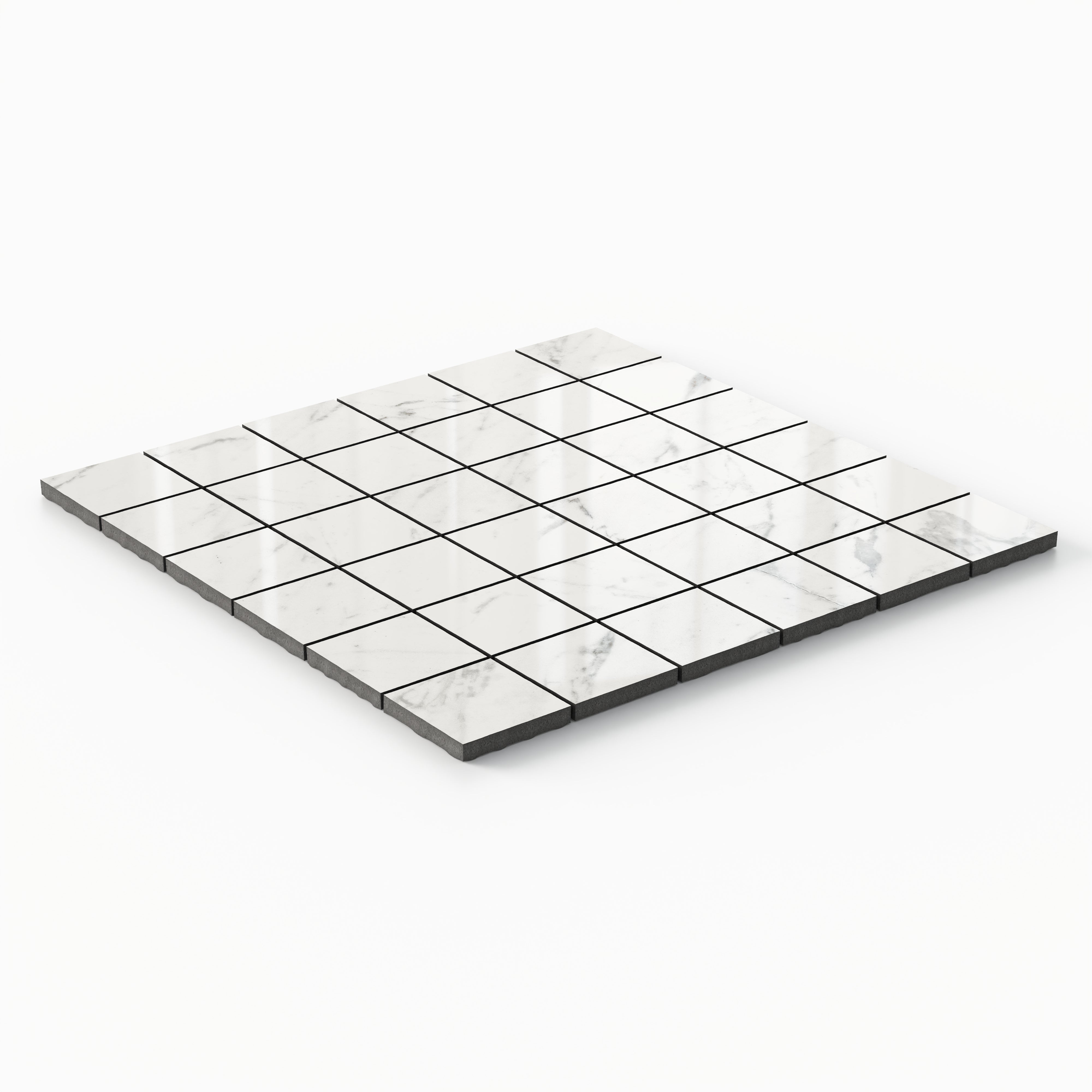 Blair 2x2 Polished Porcelain Mosaic Tile in White Carrara