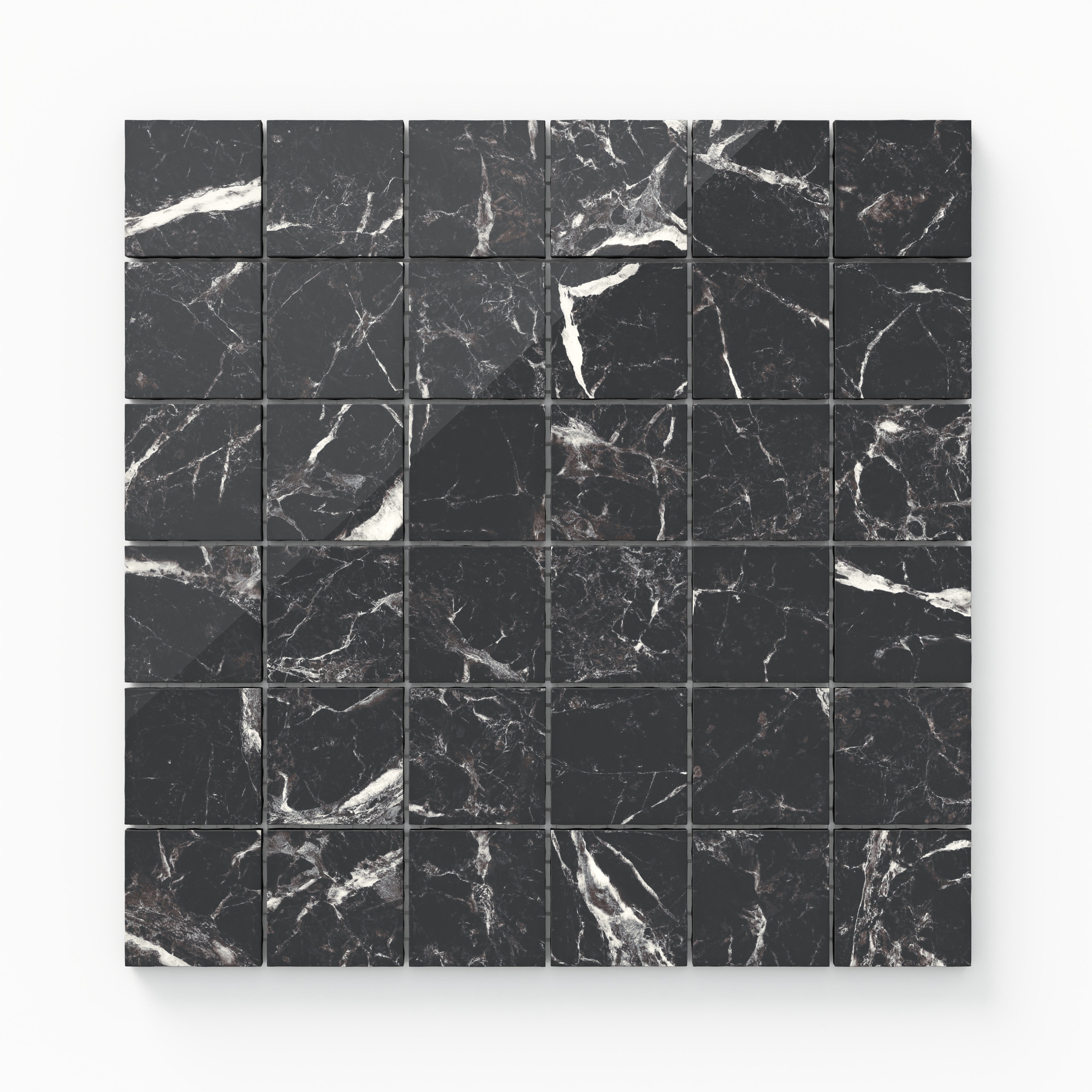 Blair 2x2 Polished Porcelain Mosaic Tile in Marmo Black