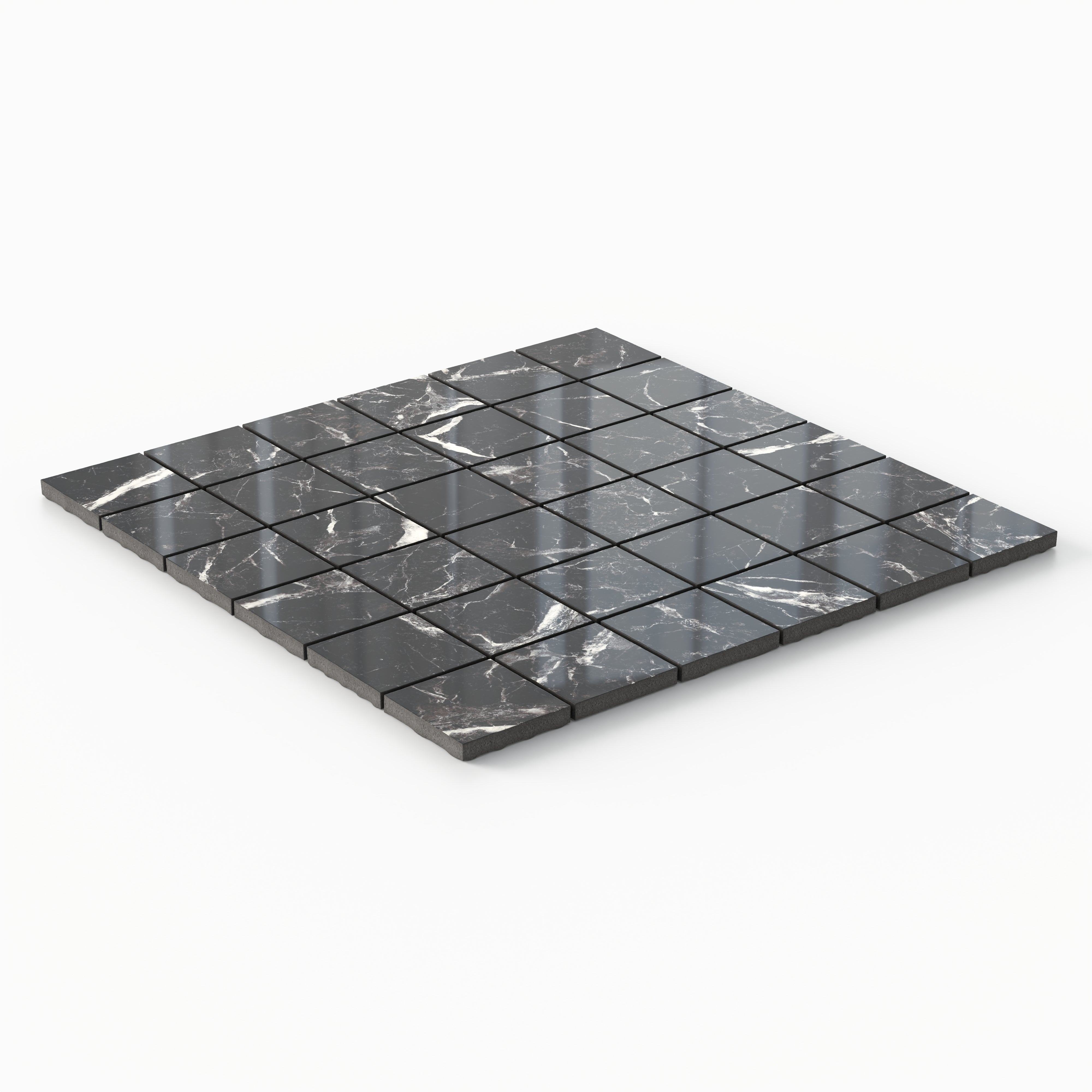 Blair 2x2 Polished Porcelain Mosaic Tile in Marmo Black