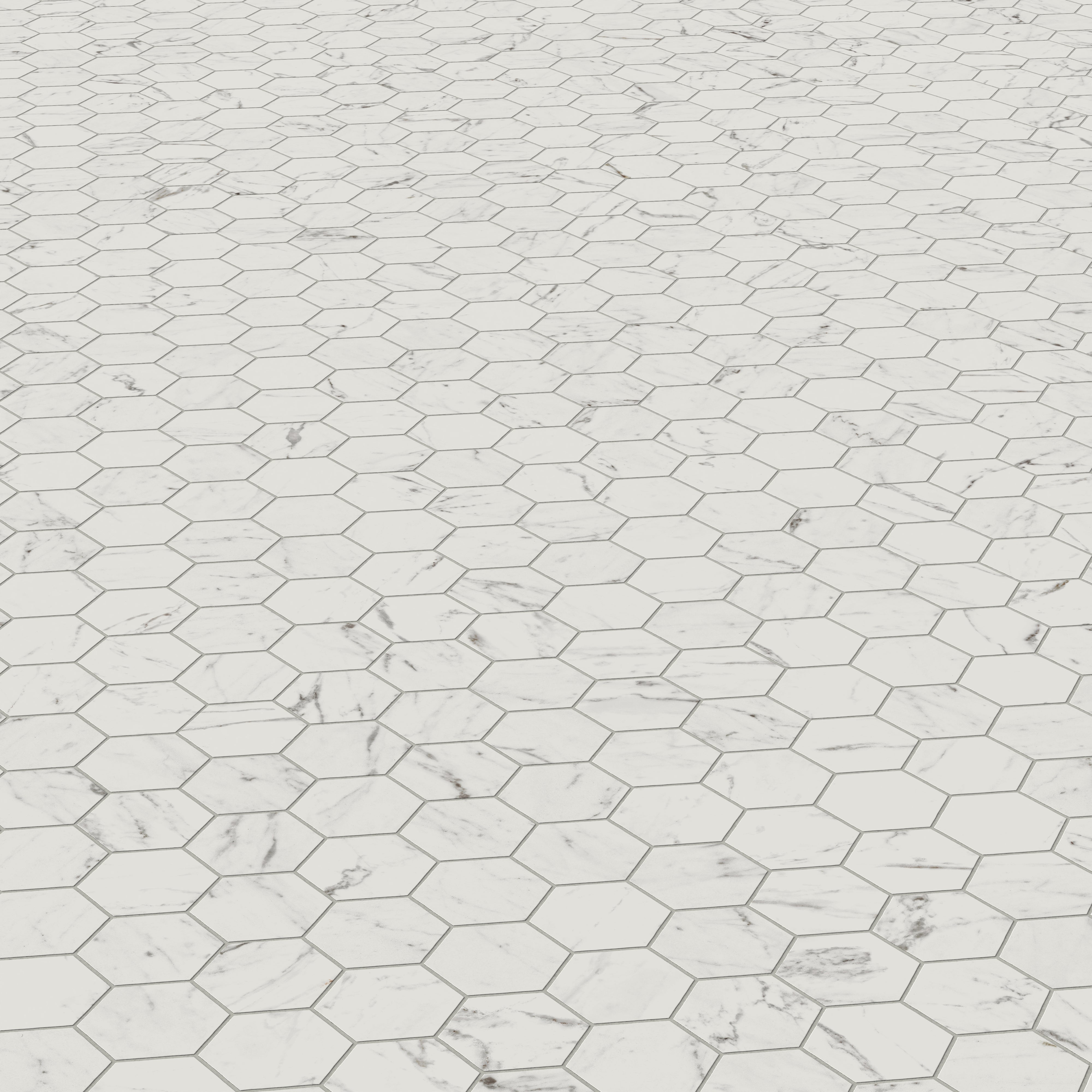 Blair 3x3 Matte Porcelain Hexagon Mosaic Tile in White Carrara