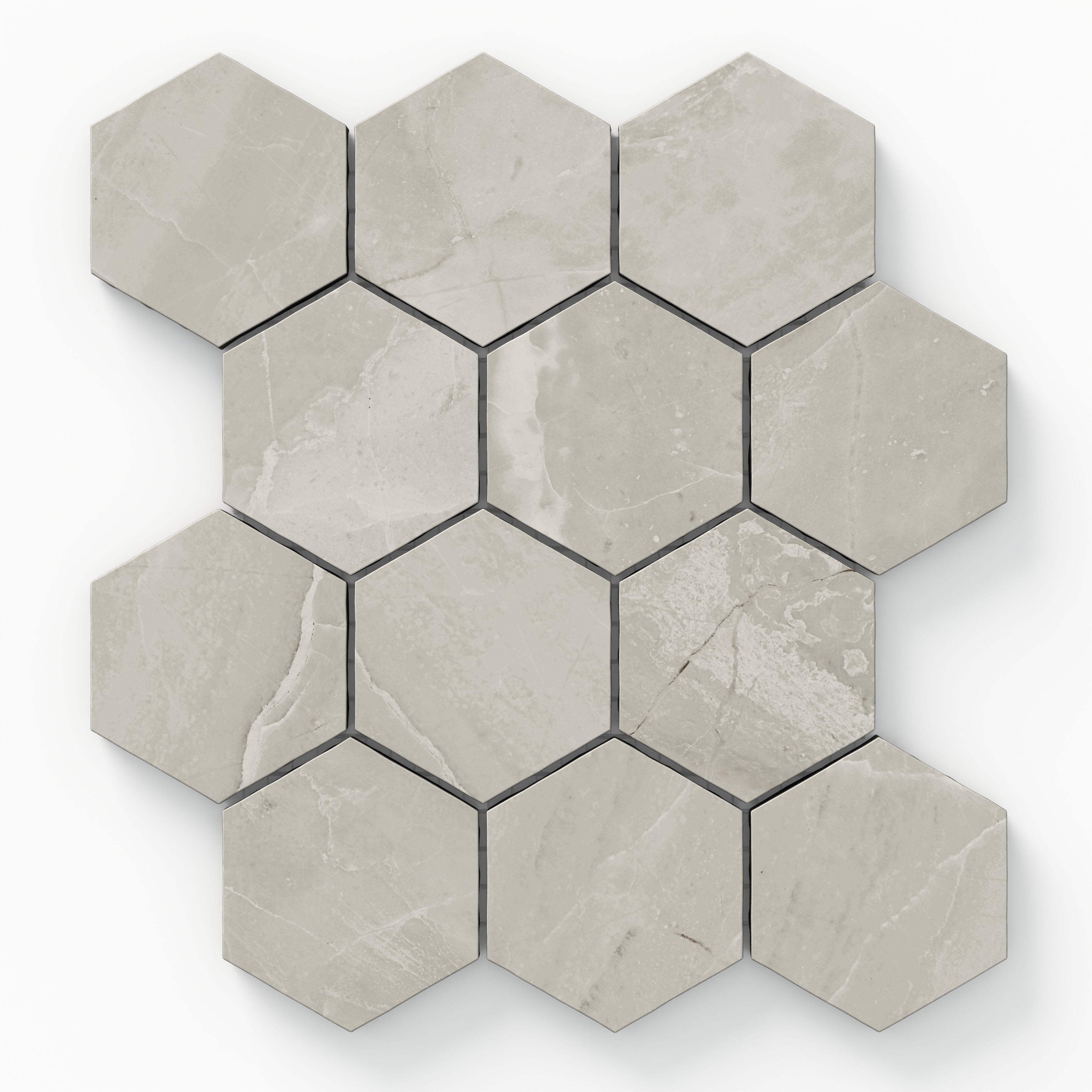 Blair 3x3 Matte Porcelain Hexagon Mosaic Tile in Oniciata Beige