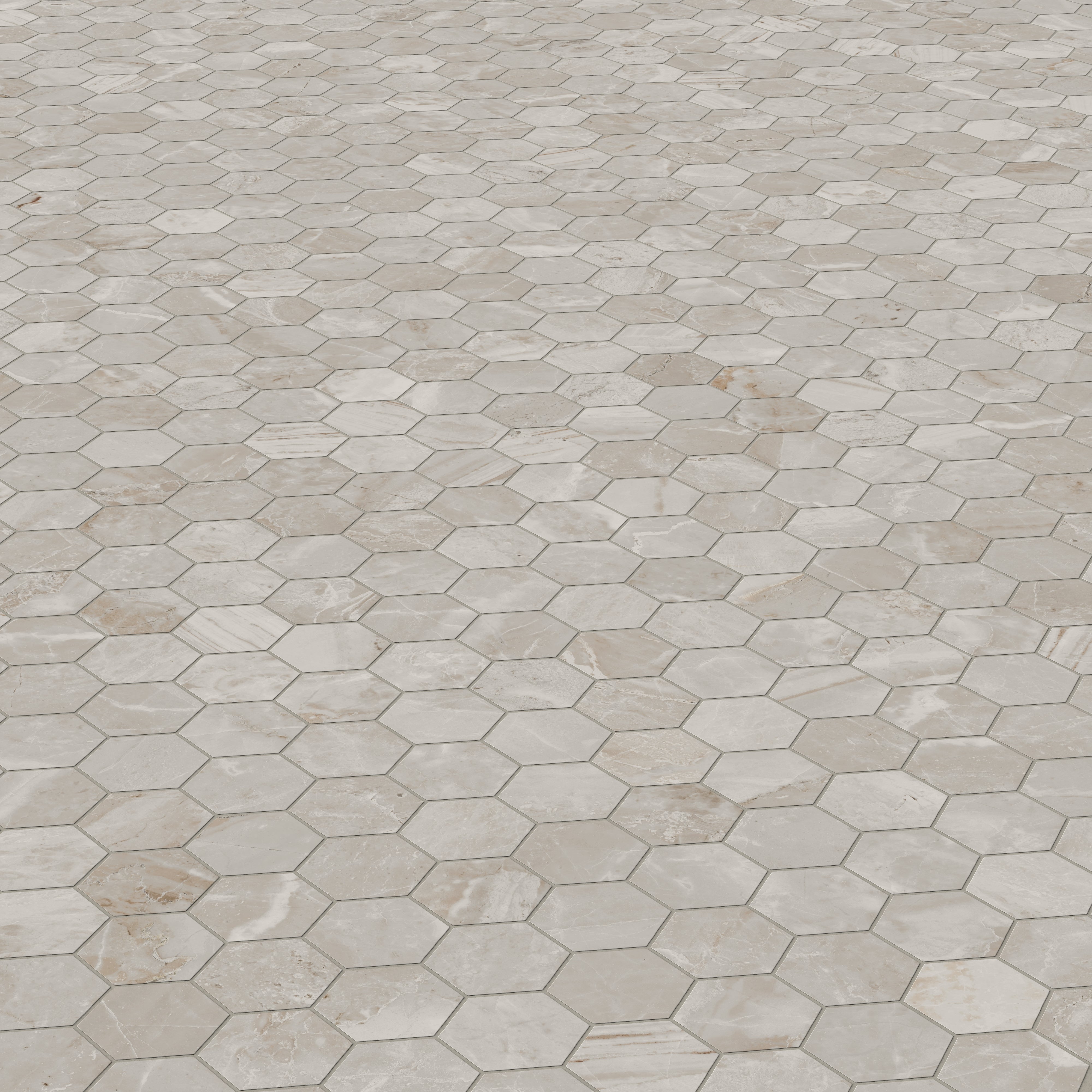 Blair 3x3 Matte Porcelain Hexagon Mosaic Tile in Oniciata Beige