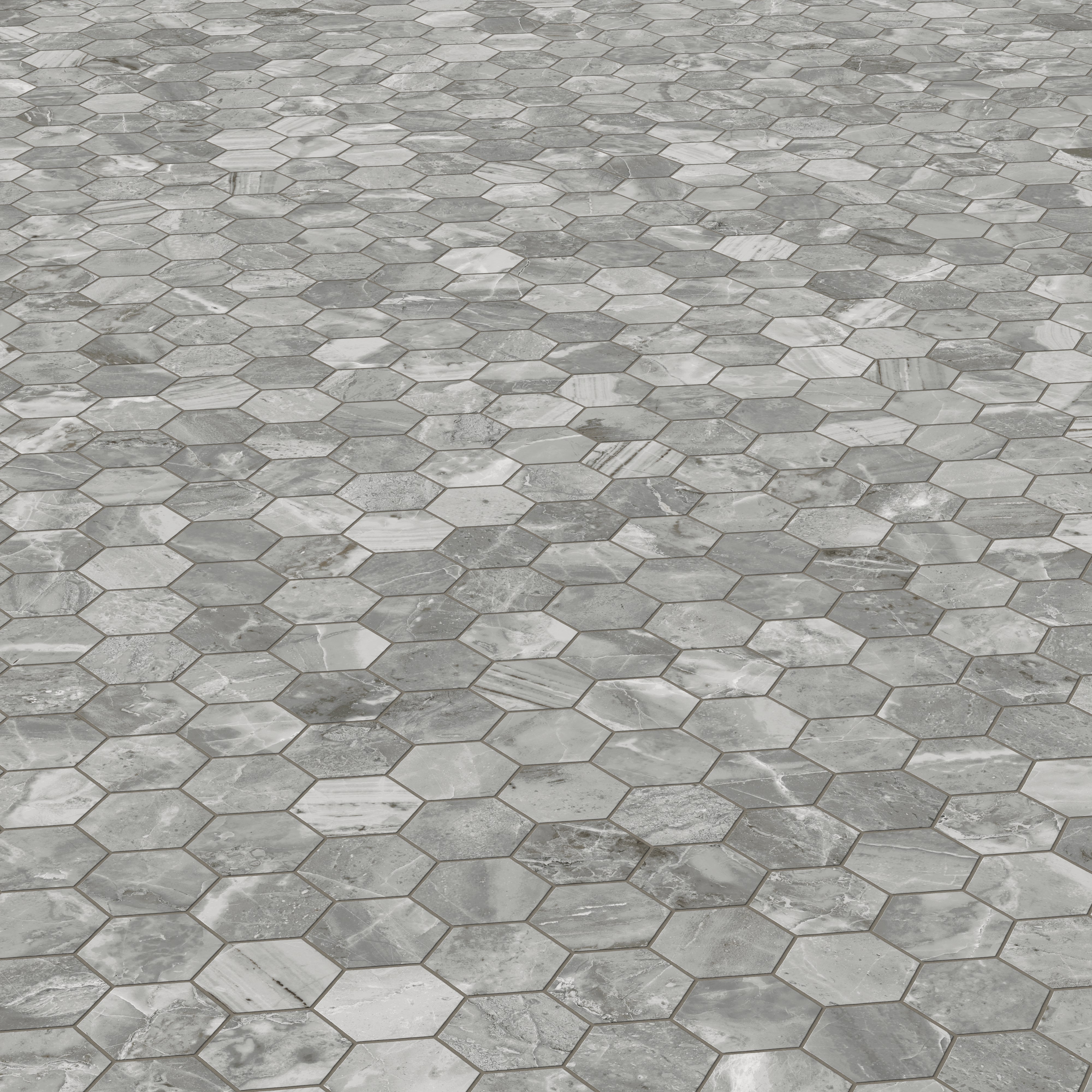 Blair 3x3 Matte Porcelain Hexagon Mosaic Tile in Oniciata Grey
