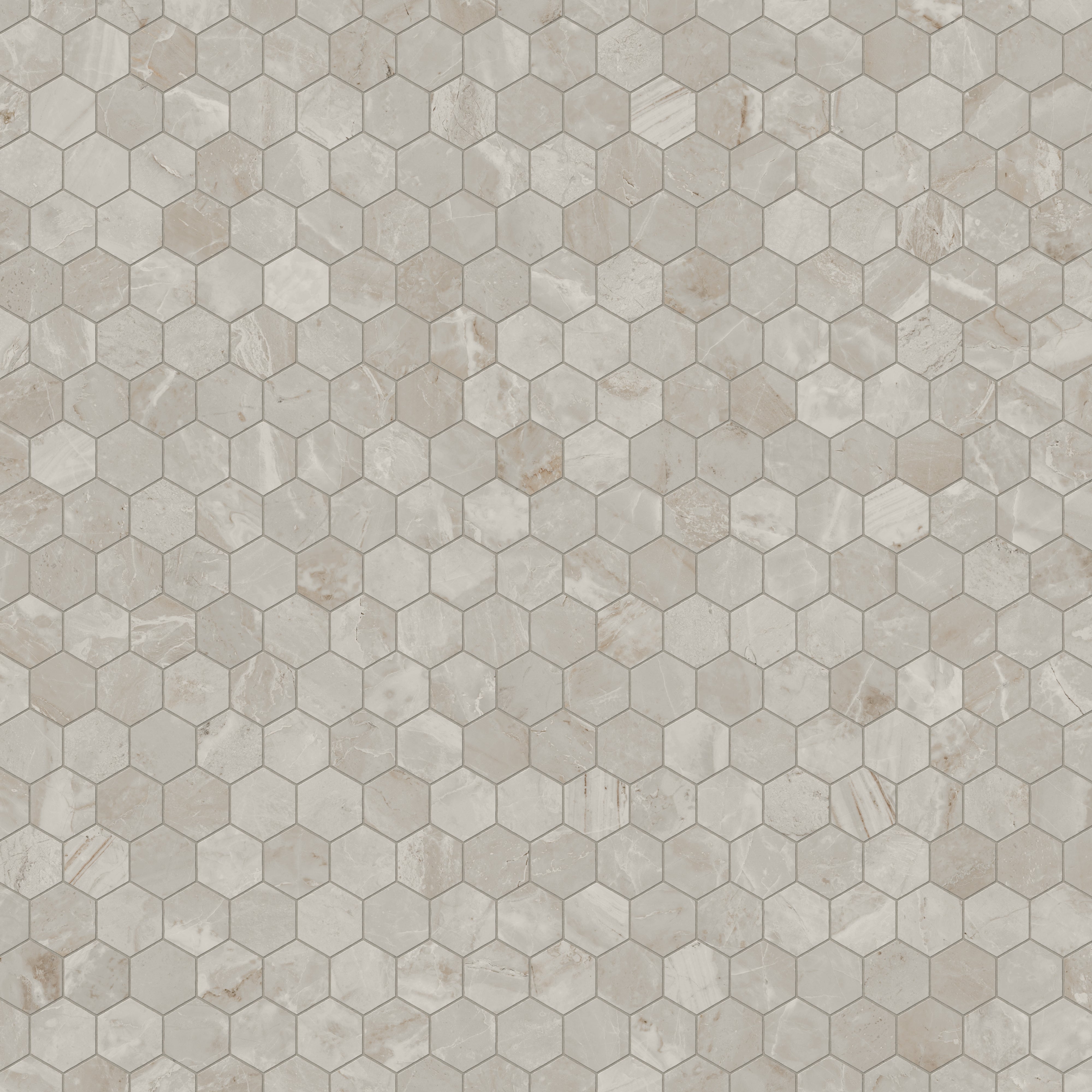 Blair 3x3 Polished Porcelain Hexagon Mosaic Tile in Oniciata Beige