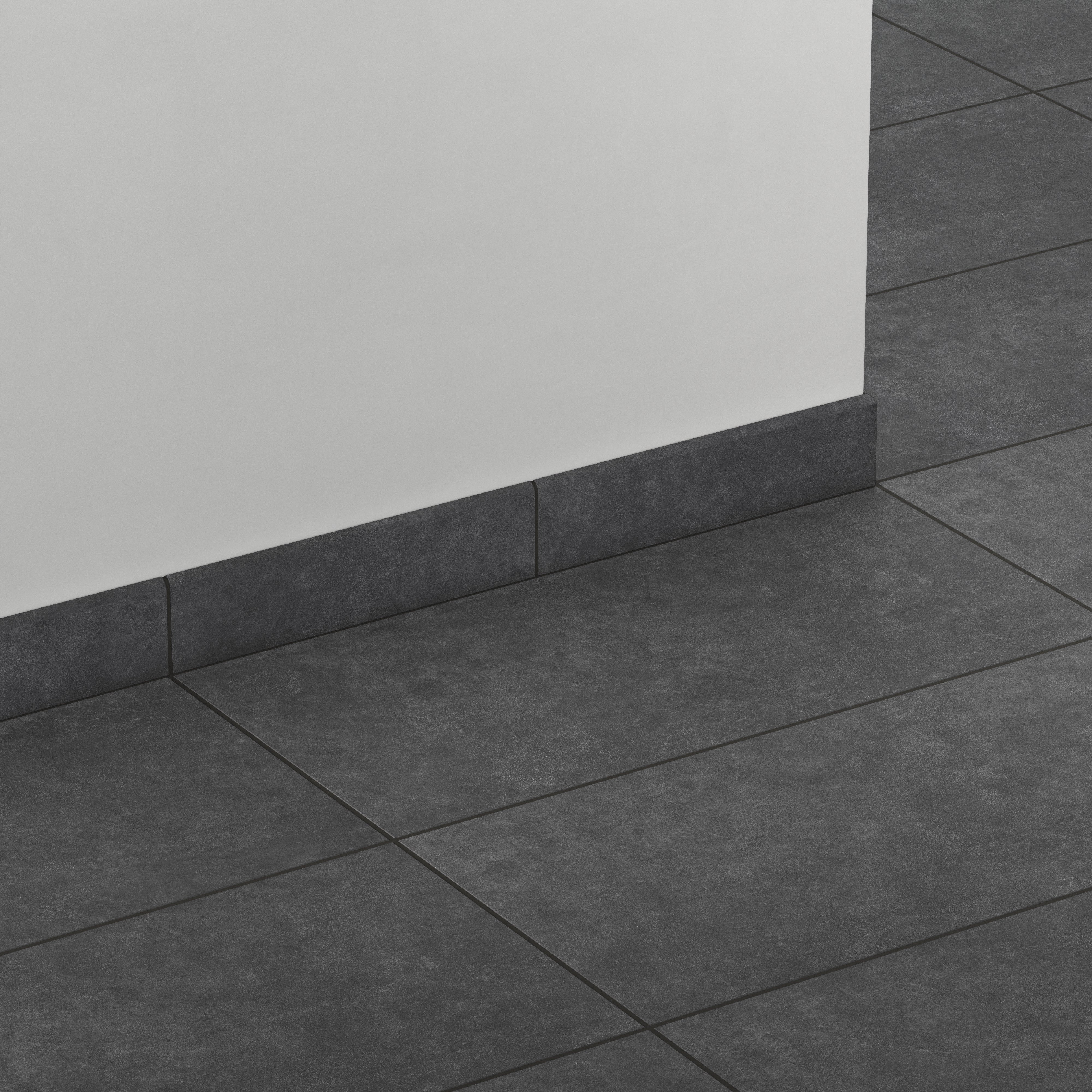 Wyatt 3x12 Matte Porcelain Bullnose Tile in Iron