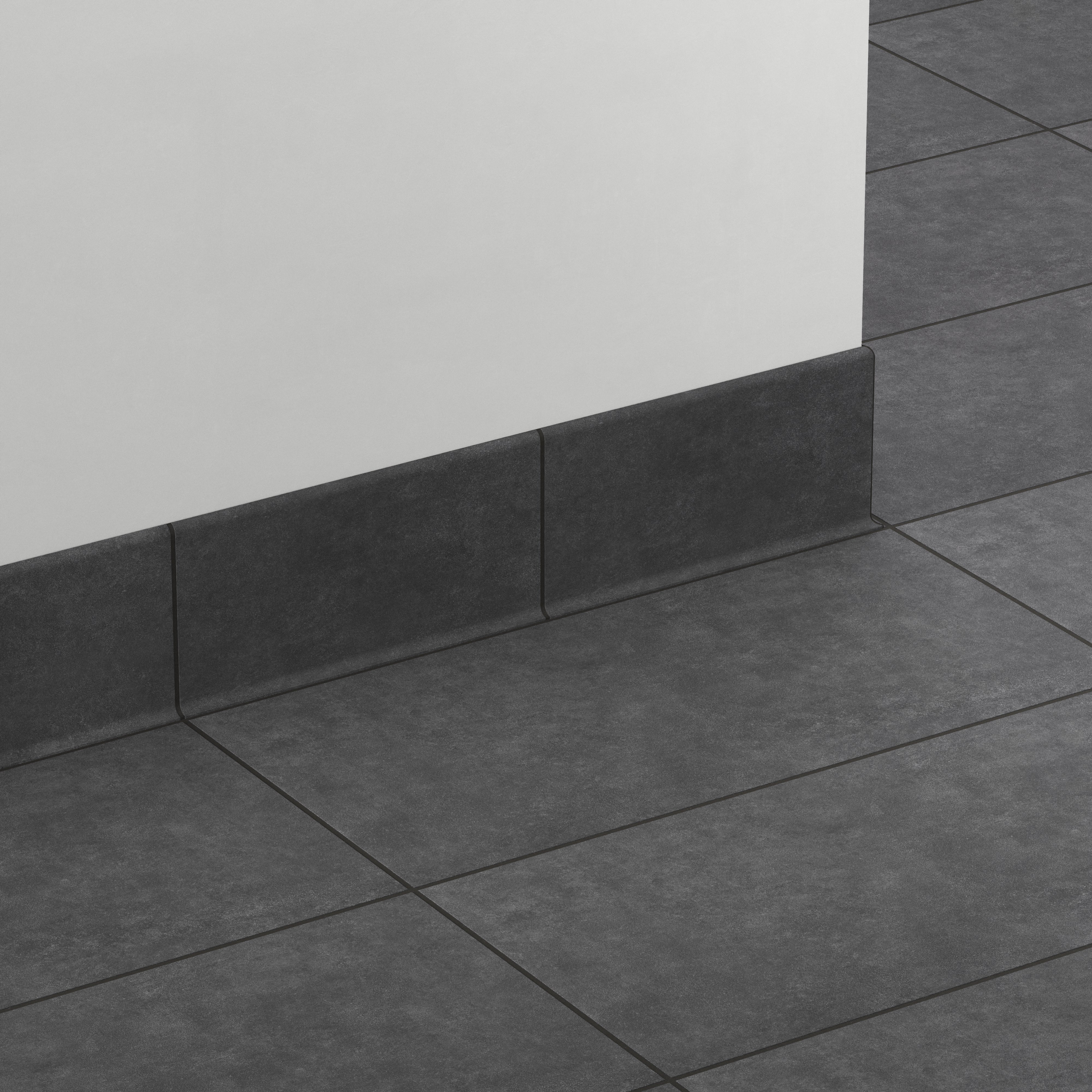 Wyatt 6x12 Matte Porcelain Cove Base Tile in Iron