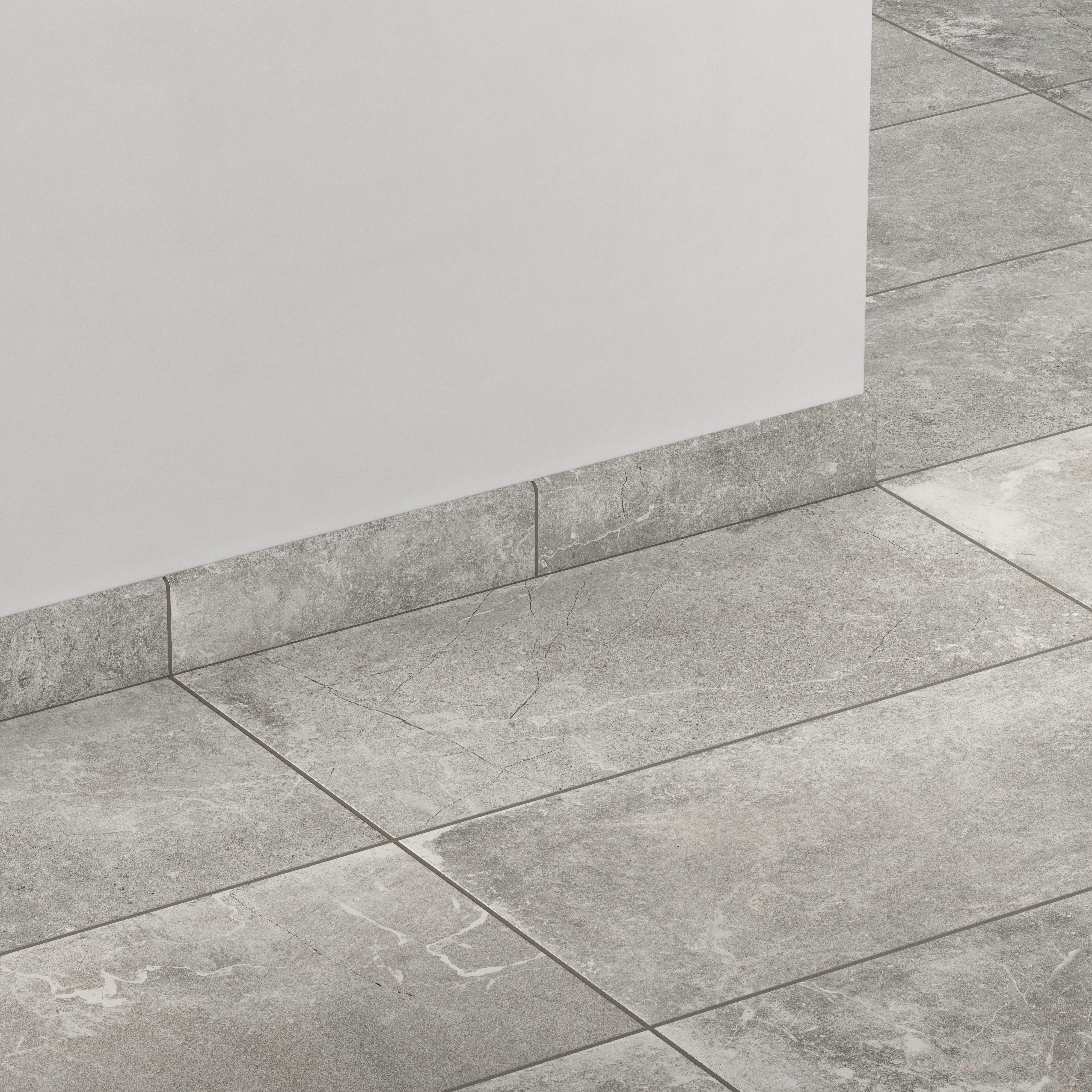 Wesley 3x12 Matte Porcelain Bullnose Tile in Putty