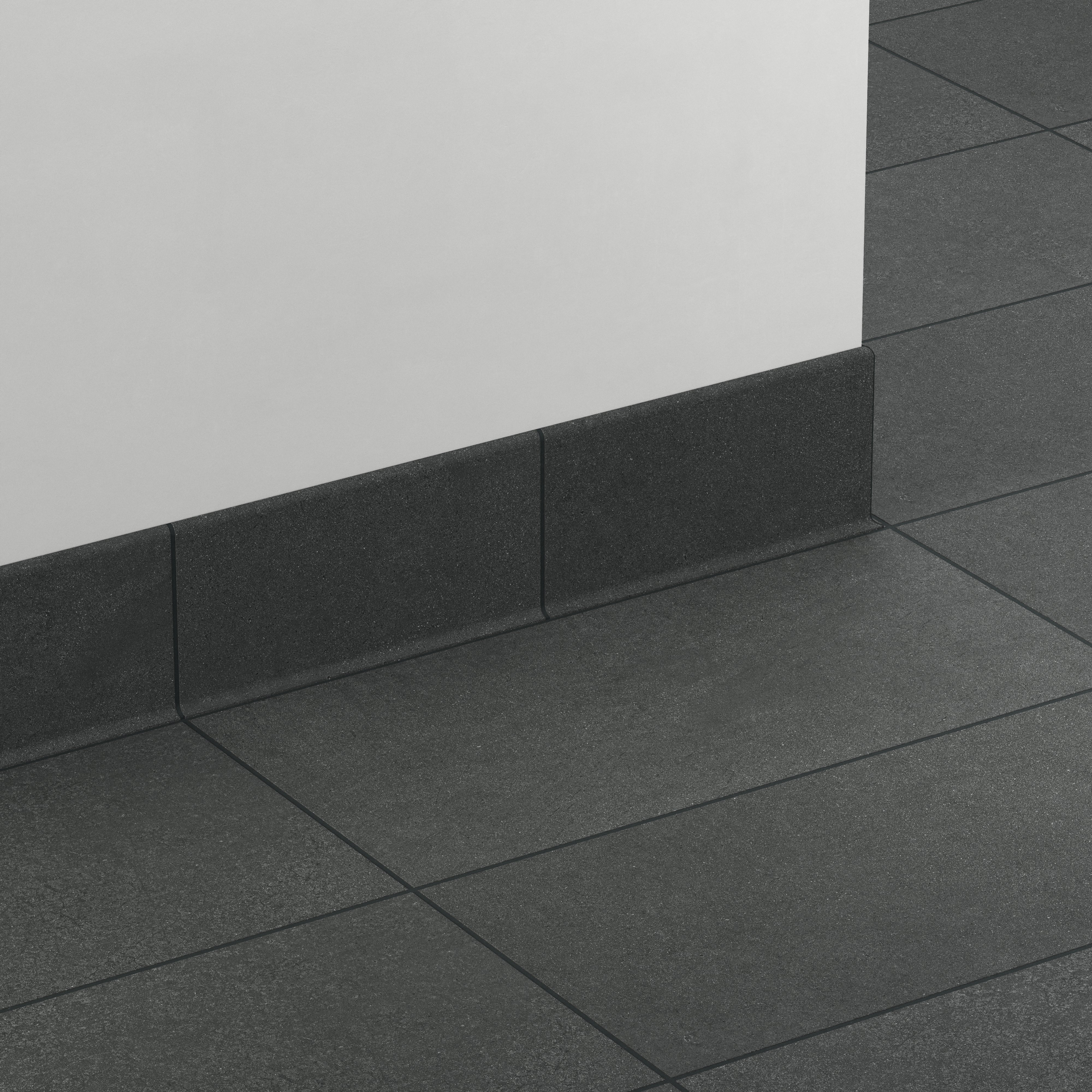 Palmer 6x12 Matte Porcelain Cove Base Tile in Nero