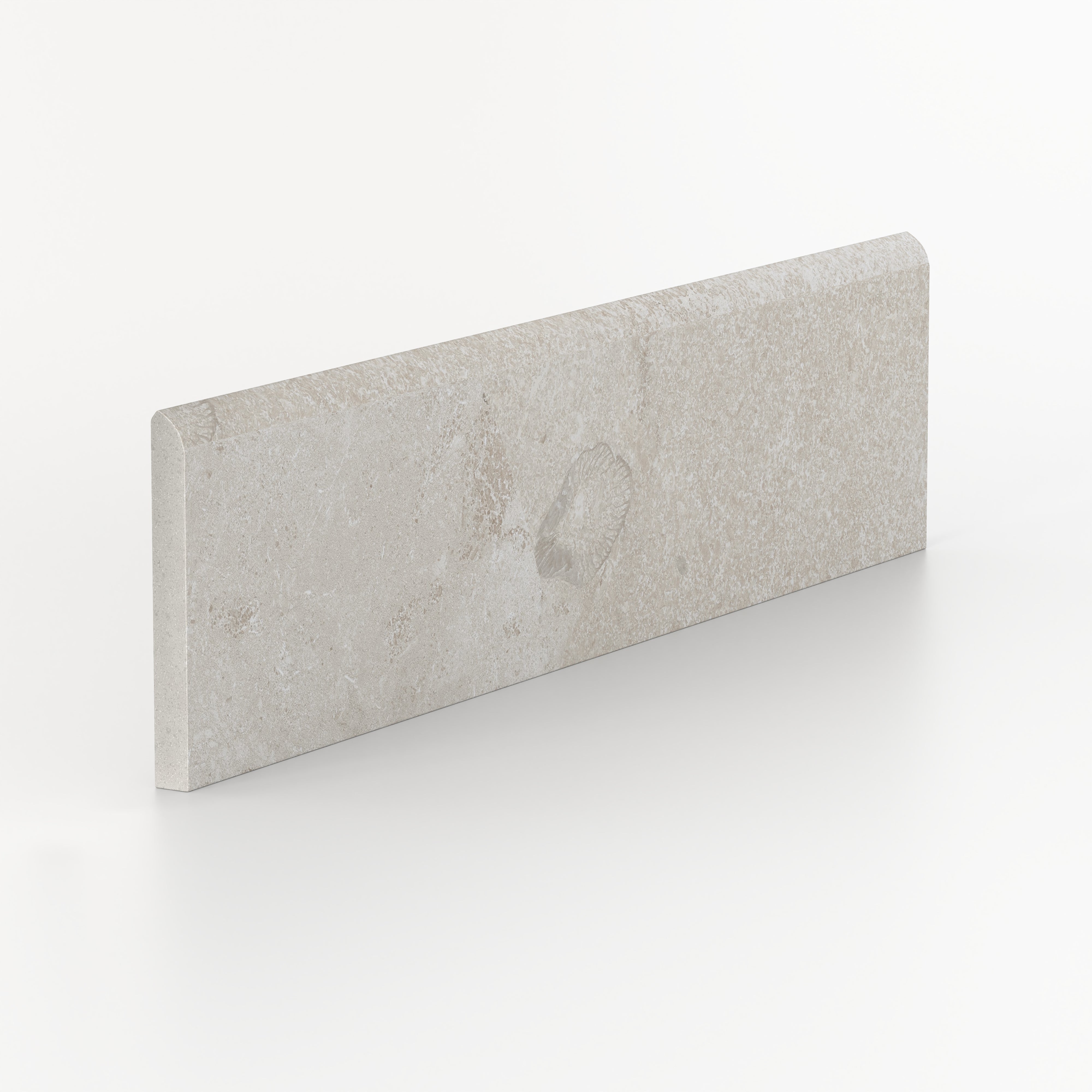 Tatum 3x12 Matte Porcelain Bullnose Tile in Cross-Cut Sand