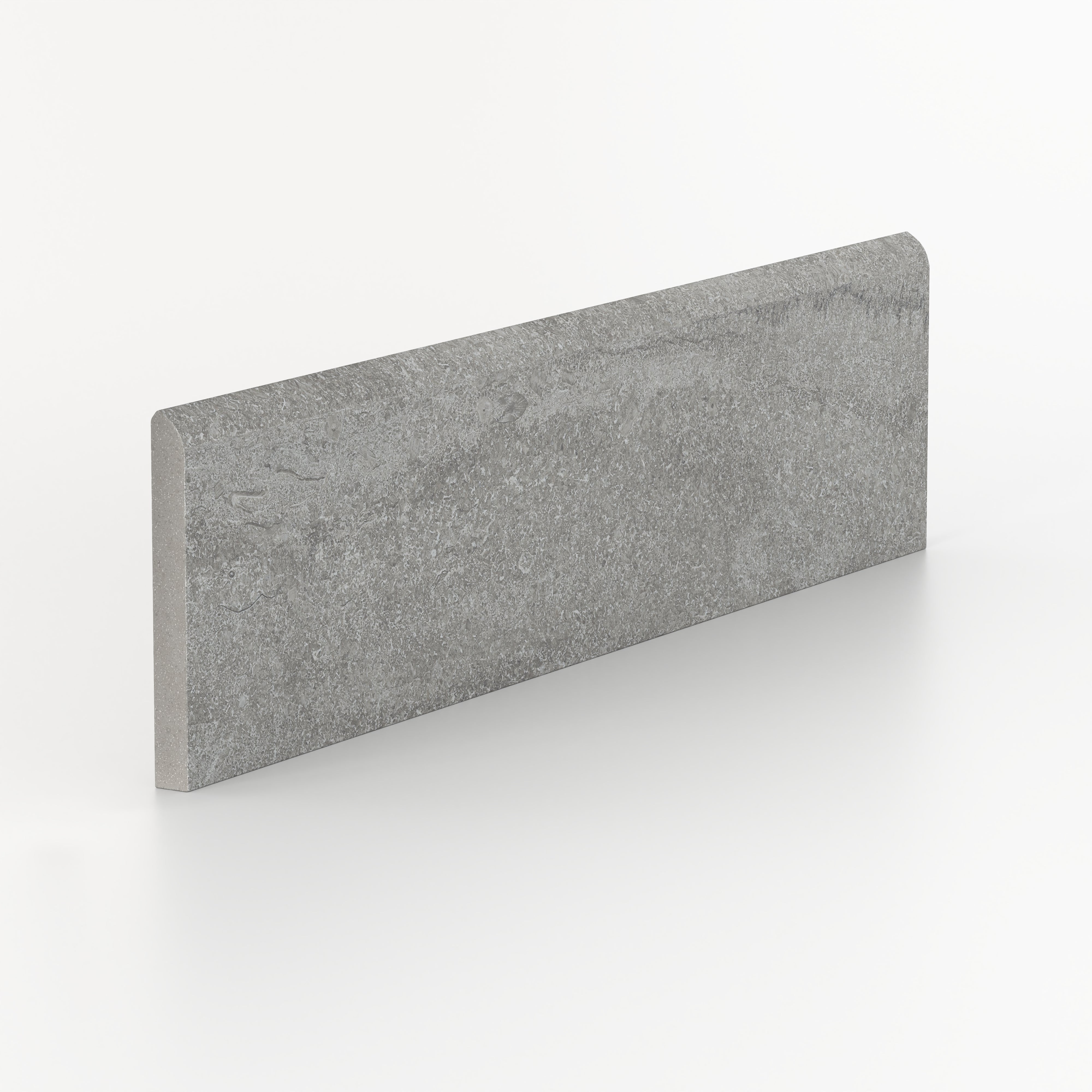 Tatum 3x12 Matte Porcelain Bullnose Tile in Vein-Cut Ash