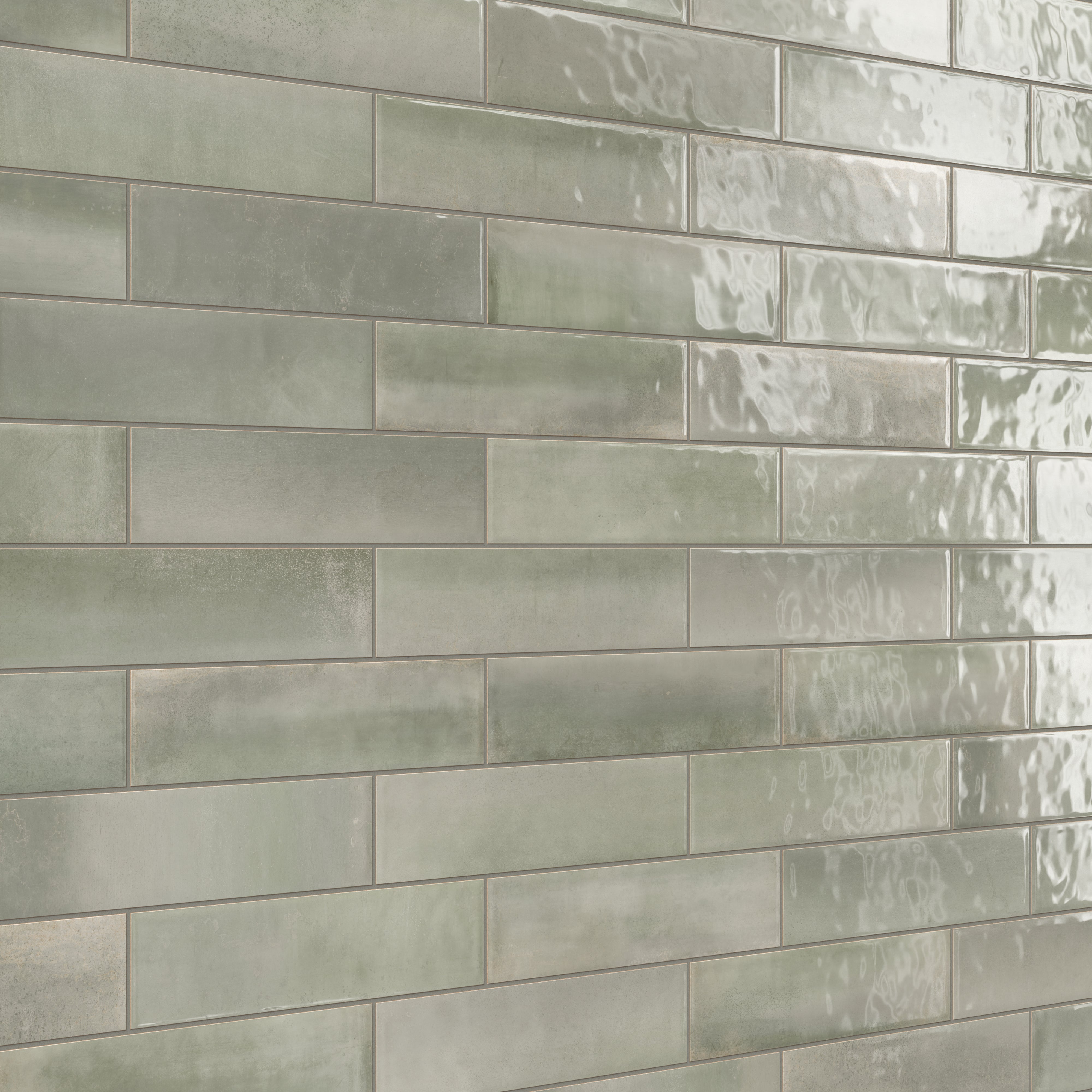 Olivia 4x16 Glossy Ceramic Tile in Sage