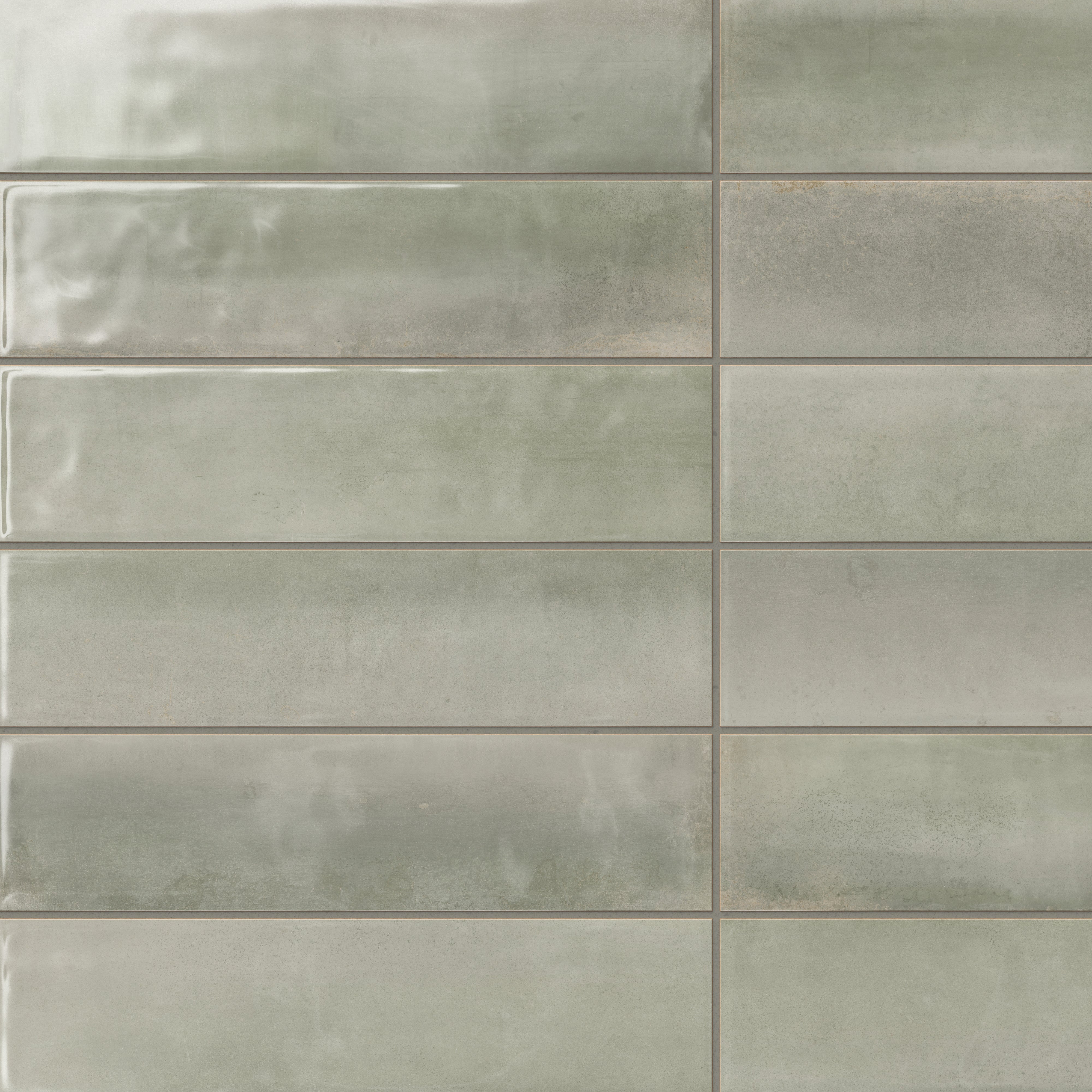 Olivia 4x16 Glossy Ceramic Tile in Sage