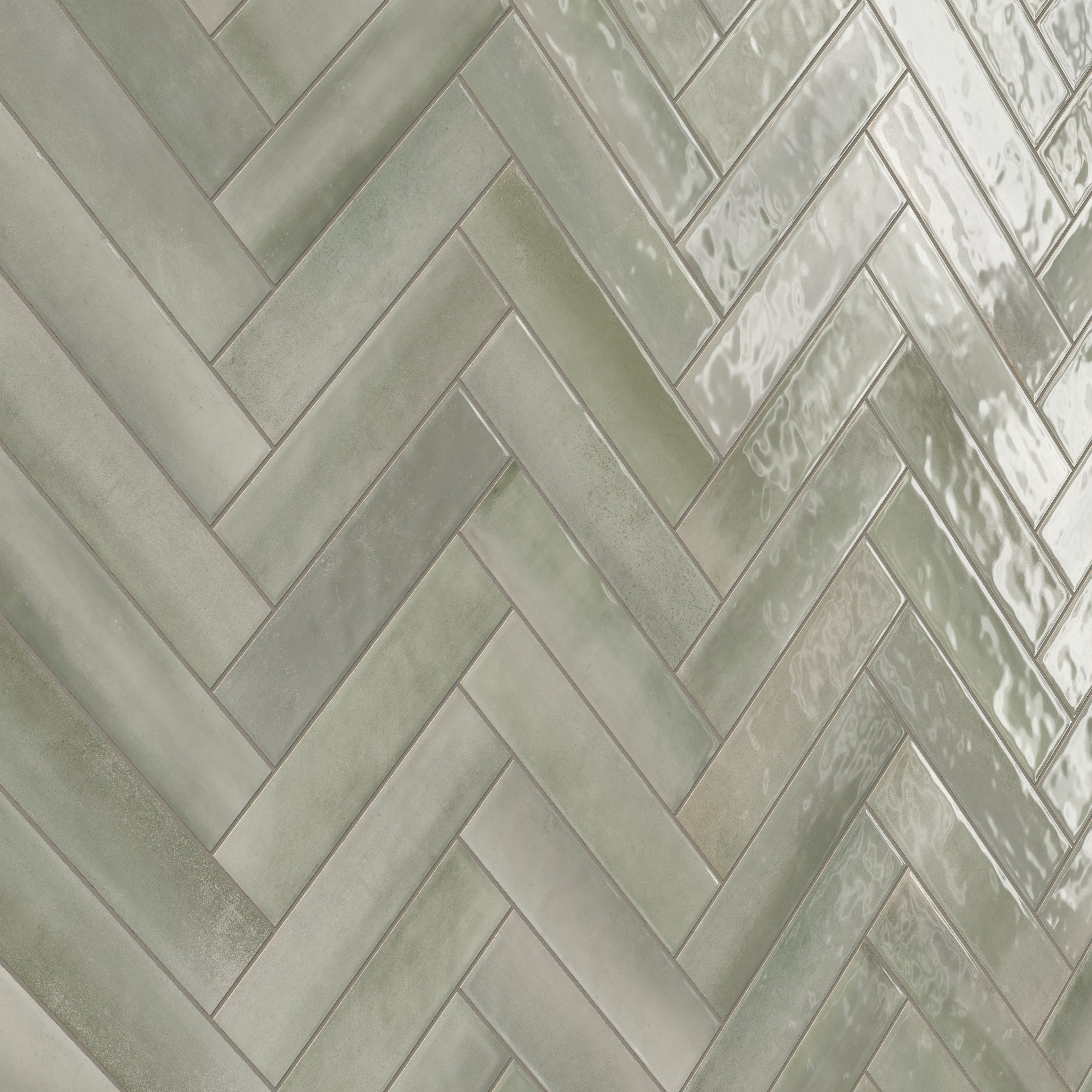 Olivia 4x16 Glossy Ceramic Tile in Sage