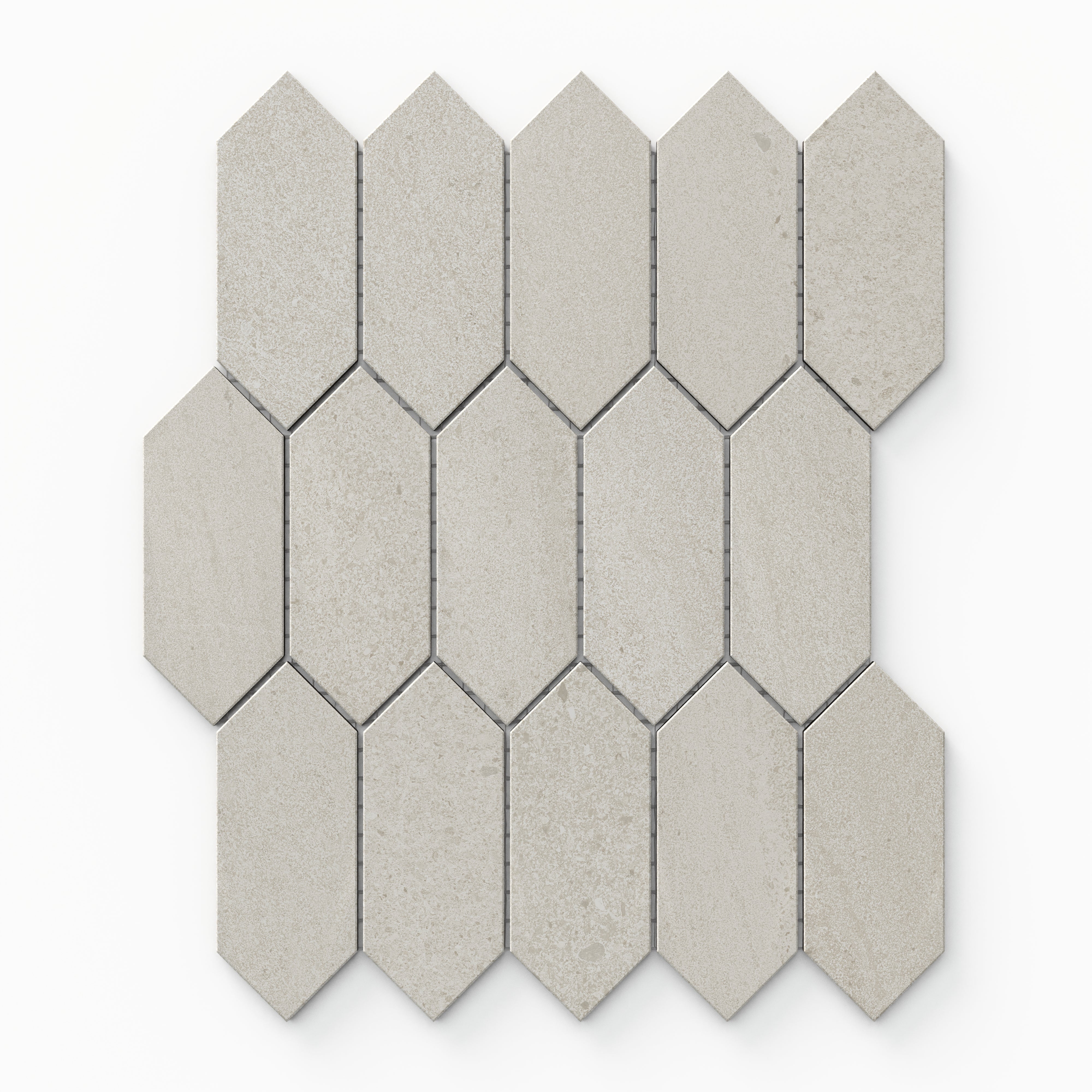 Bryce 2x5 Satin Ceramic Picket Mosaic in Sand