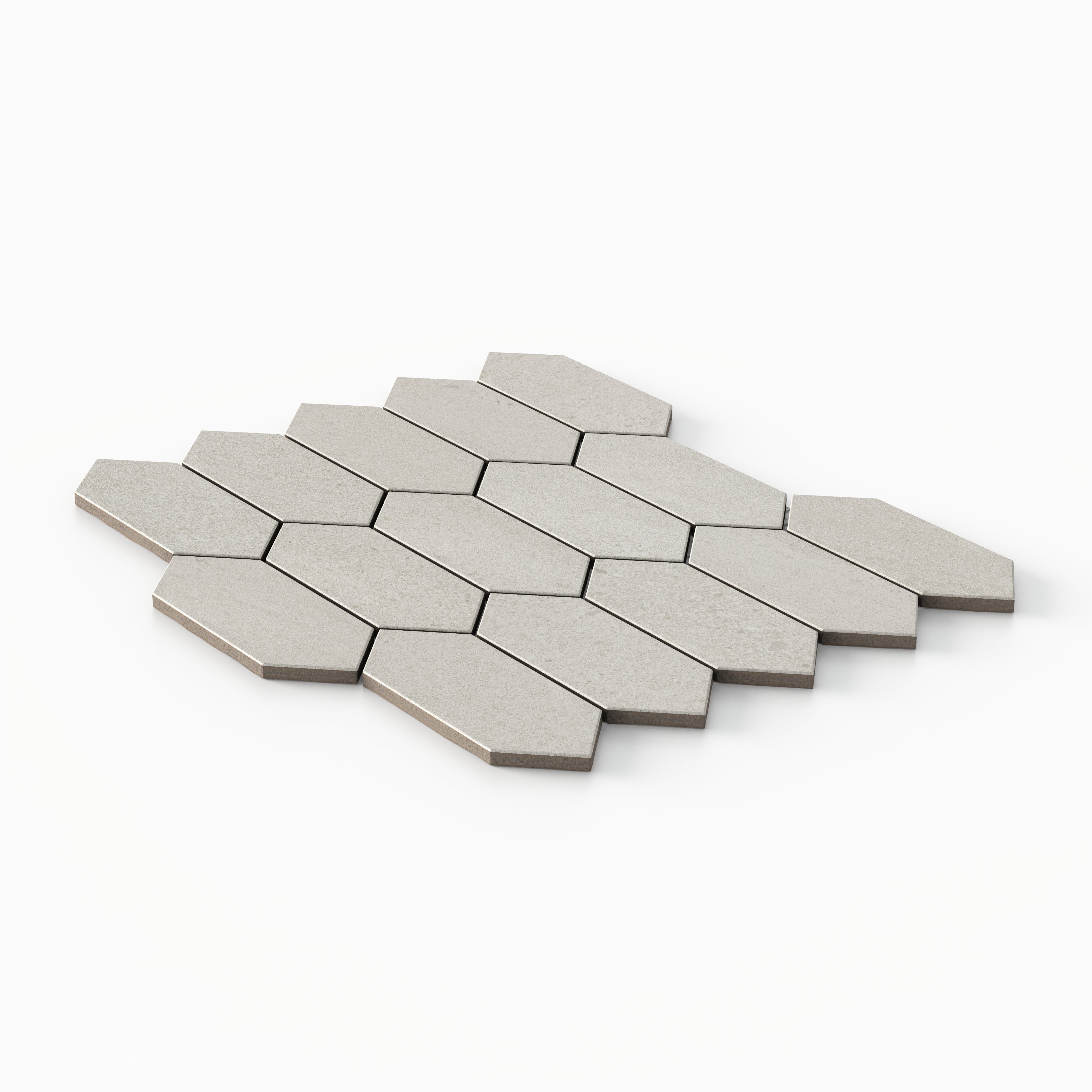 Bryce 2x5 Satin Ceramic Picket Mosaic in Sand