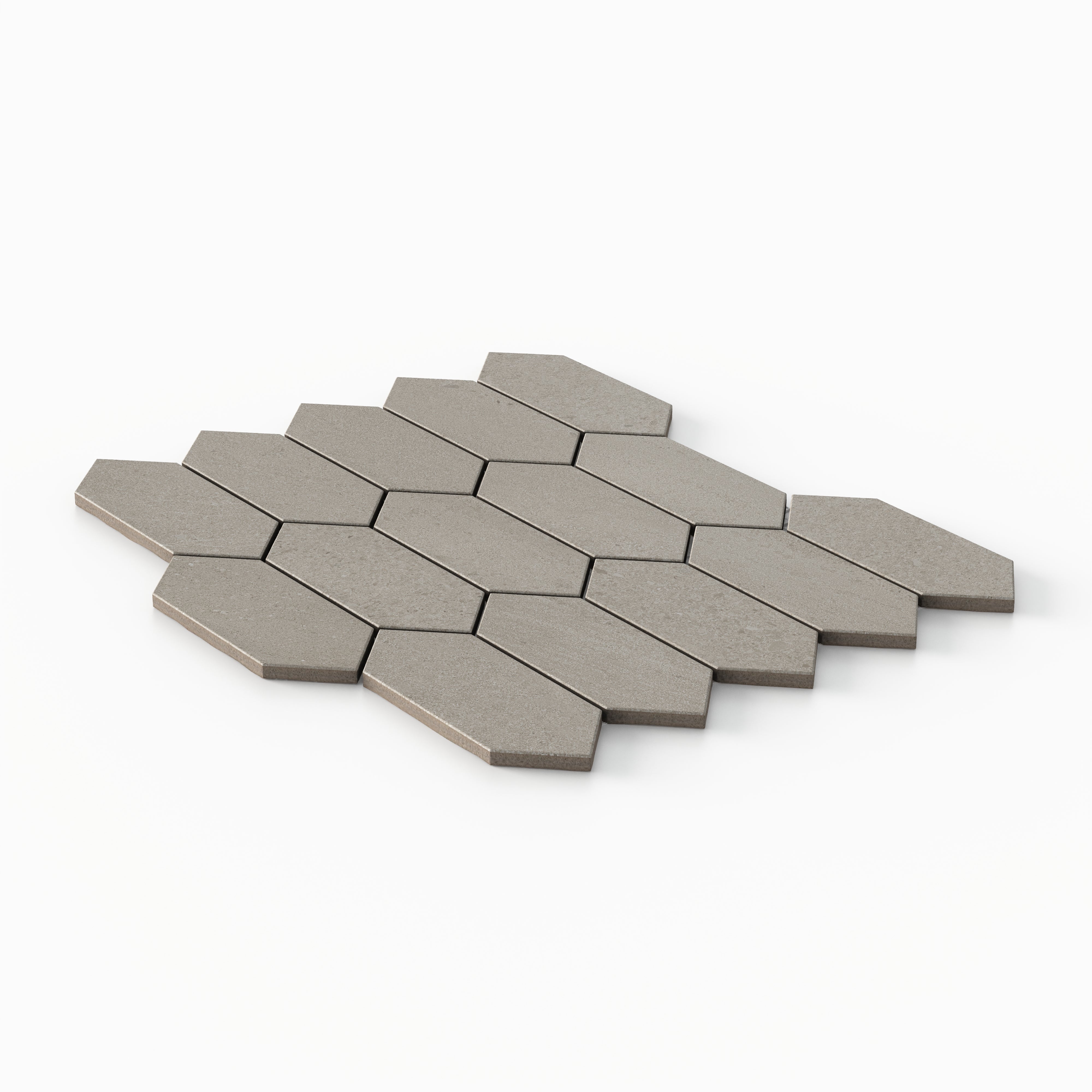 Bryce 2x5 Satin Ceramic Picket Mosaic in Greige